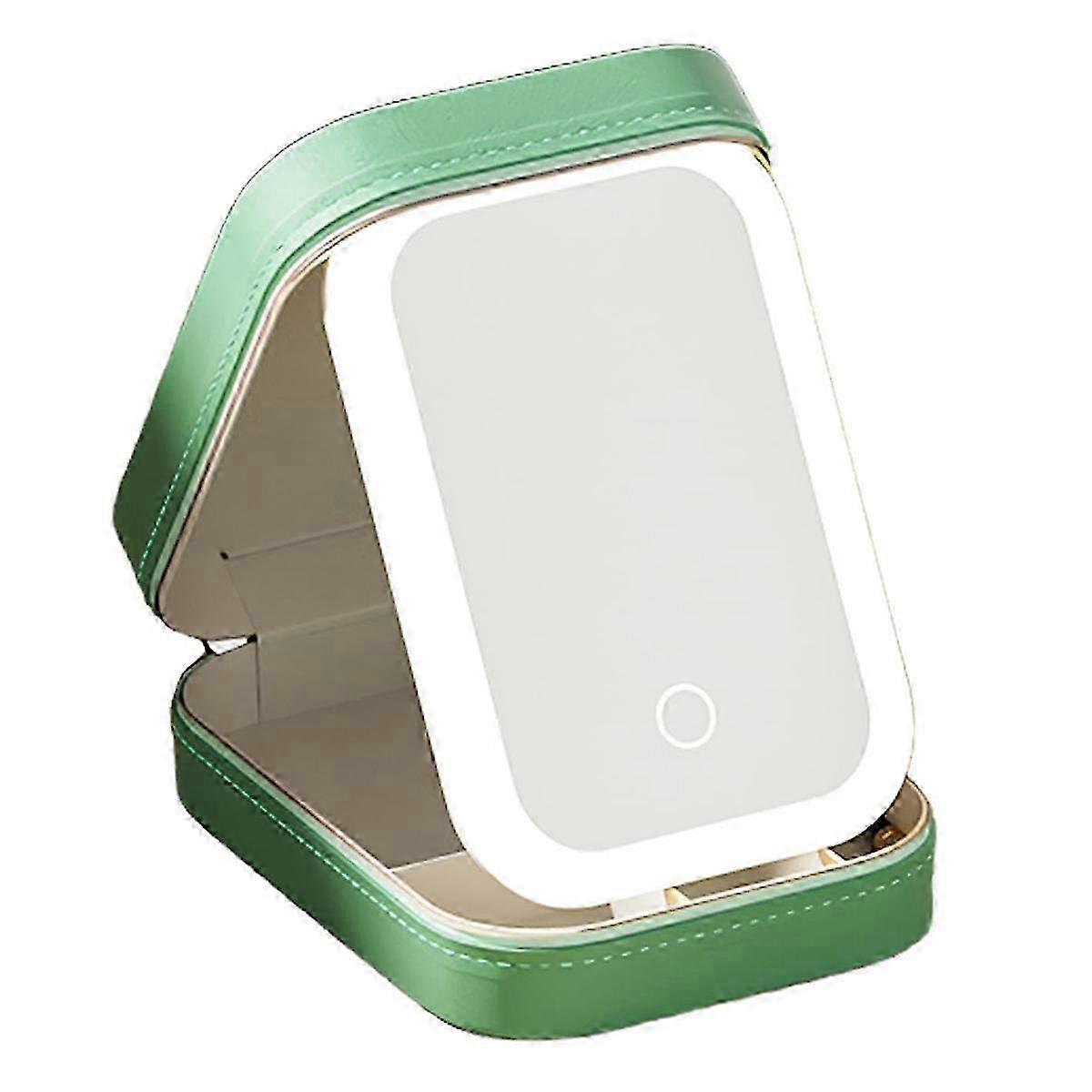 LED Three-Color Adjustable Makeup Mirror Adjustable Makeup Mirror with Lights Rechargeable Lighted--