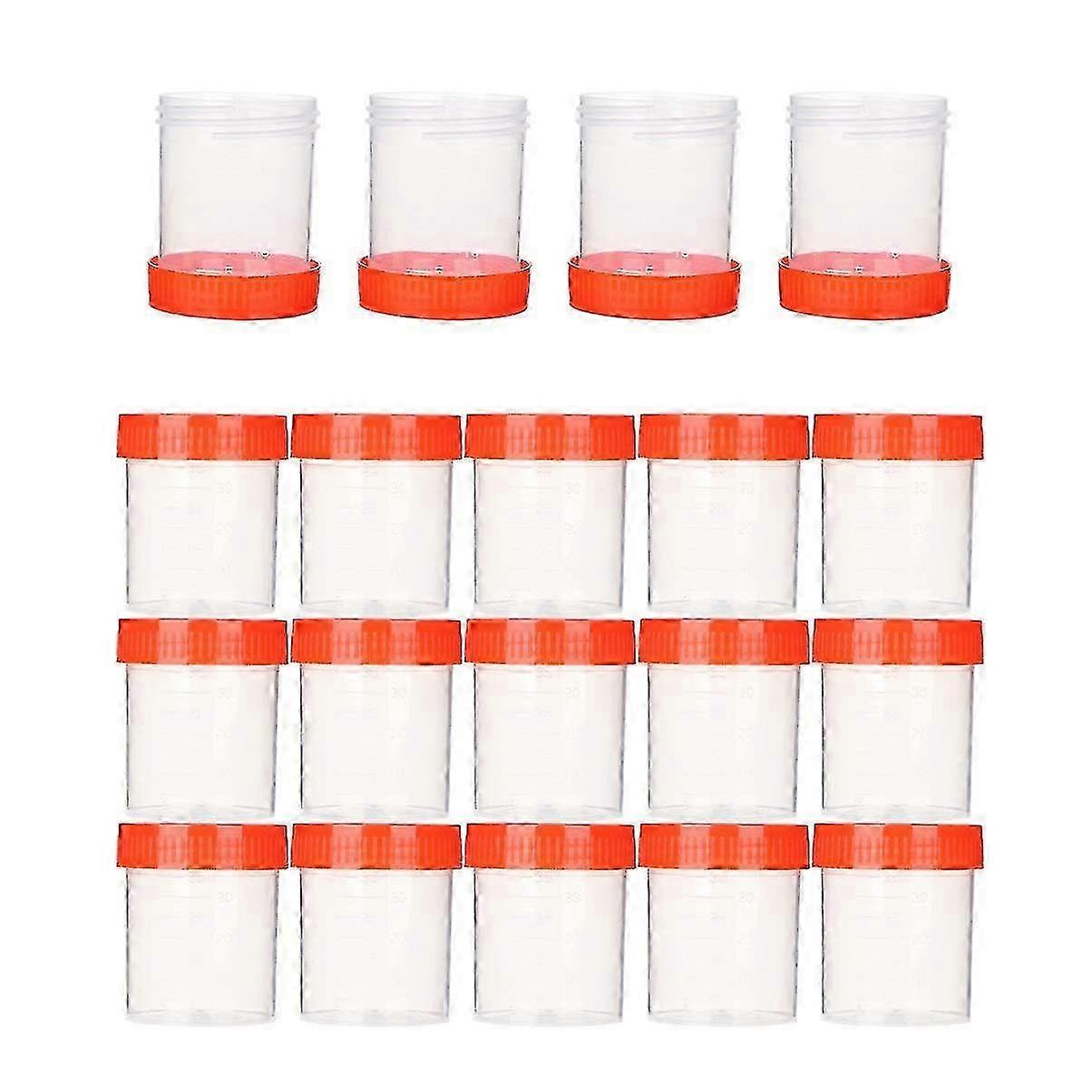 50pcs 40ml Urine Sample Cups Clear Specimen Liquid Tubes Testing Sample Liquid Container For Lab (random Color)