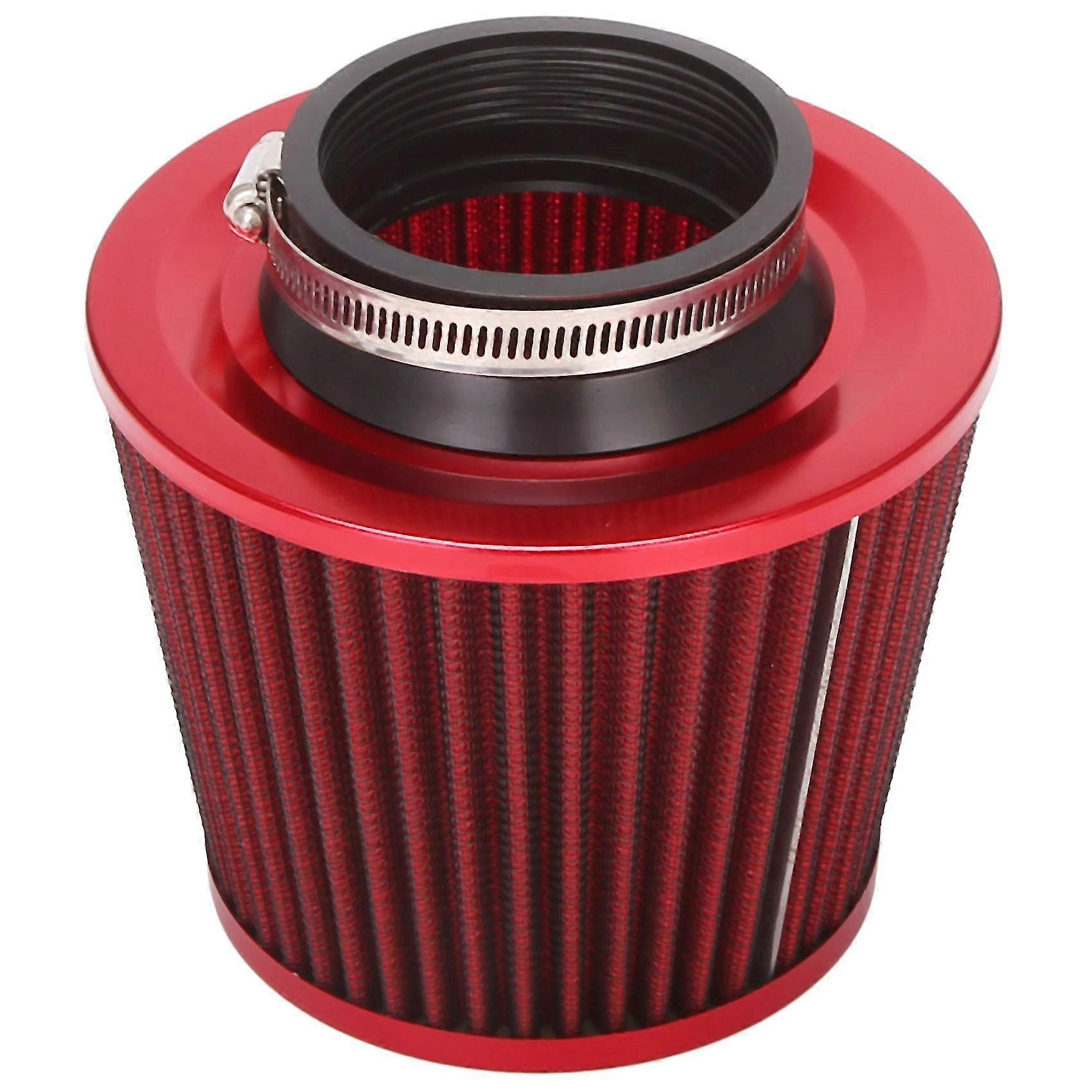 Universal Car Air Filter Vehicle Induction Kit High Power Mesh Cone Red Finish