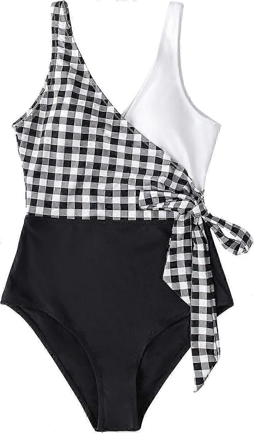 Maillot de bain une pièce pour femmes Wrap Over Swimwear Knotted Color Block Maillot de bain Maillot de bain