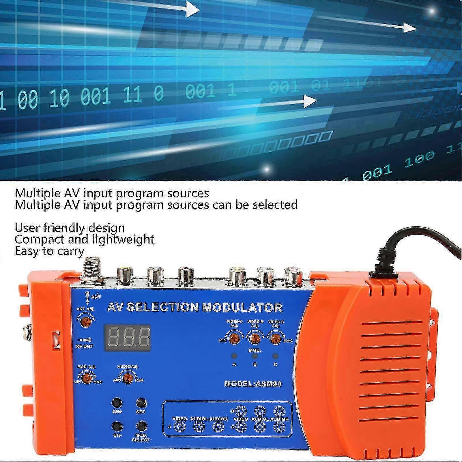 AV Selection Modulator Professional PAL NTSC Standard VHF UHF RF Modulator for Home TV 100?240V EU Plug
