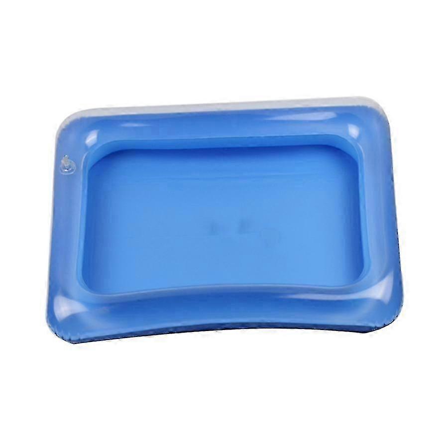 60x45cm Inflatable Sandbox Tray for Children's Fun Play, Transparent Blue