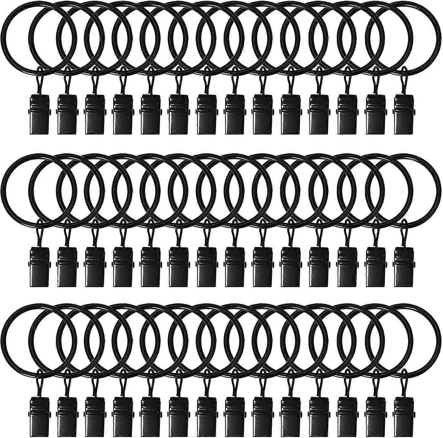 42 Pack Curtain Rings with Clips 1.26" Interior