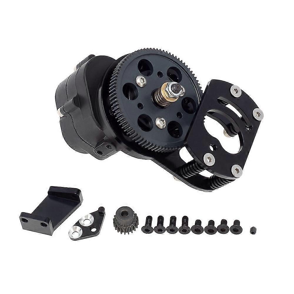 Metall R3 Einganggetriebe Getriebe mit Motor Getriebehalterung für 1/10 RC Crawler Auto D90 II D11