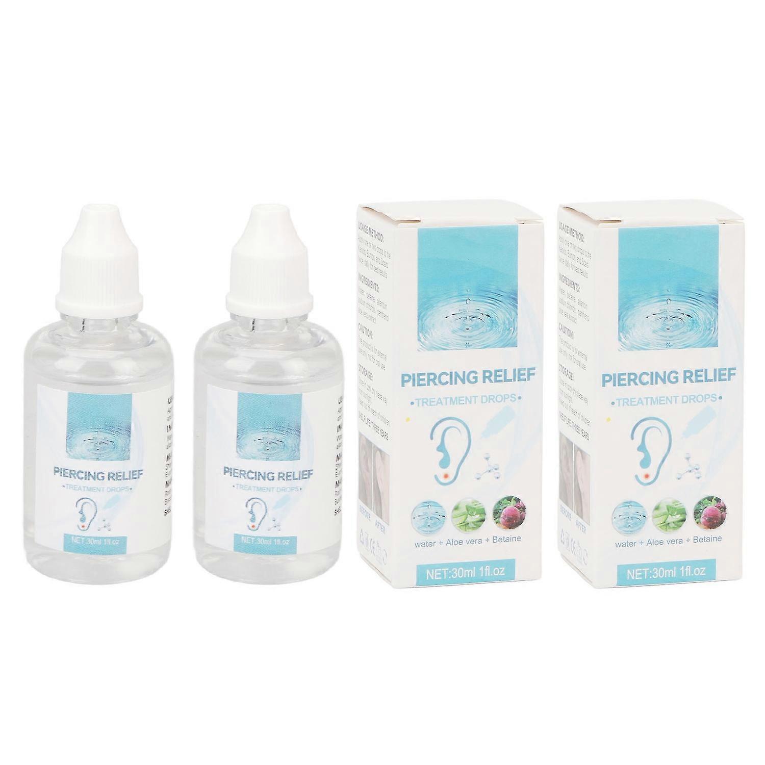 2pcs 30ml Piercing Bump Drops Relieve Redness Swelling Piercing Aftercare Treatment Solution
