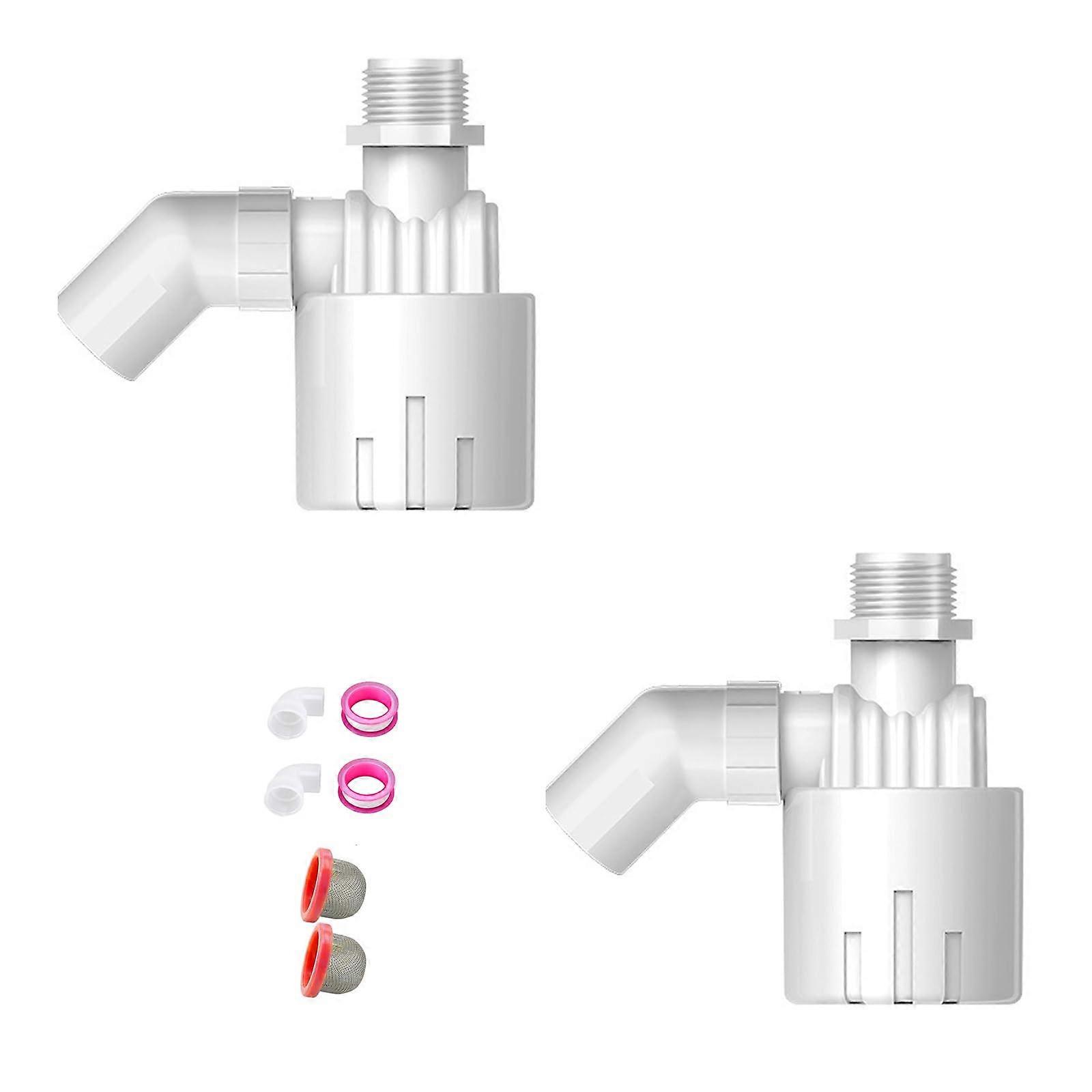 Automatic Water Level Control Valve 2 Pcs G1 Plastic Float Stopcock Automatic Filling Valve for Tanks Reservoirs and Pools