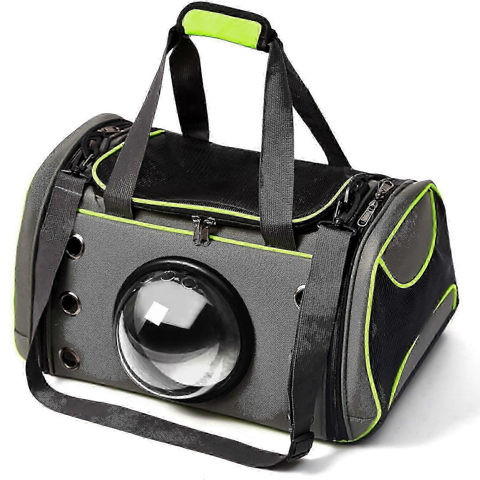 Cat Carrier Soft Sided, Bubble Window Pet Carrier, Removable Ped and Adjustable Shoulder Hanger, Ideal Cat Carrier Bag for Cat and Small Dogs TOP