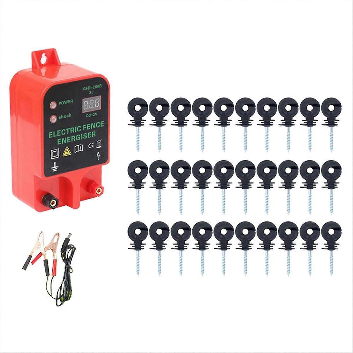 10KM Electric Fence Livestock High Voltage Pulse Controller Waterproof LCD Display Electric Fence In