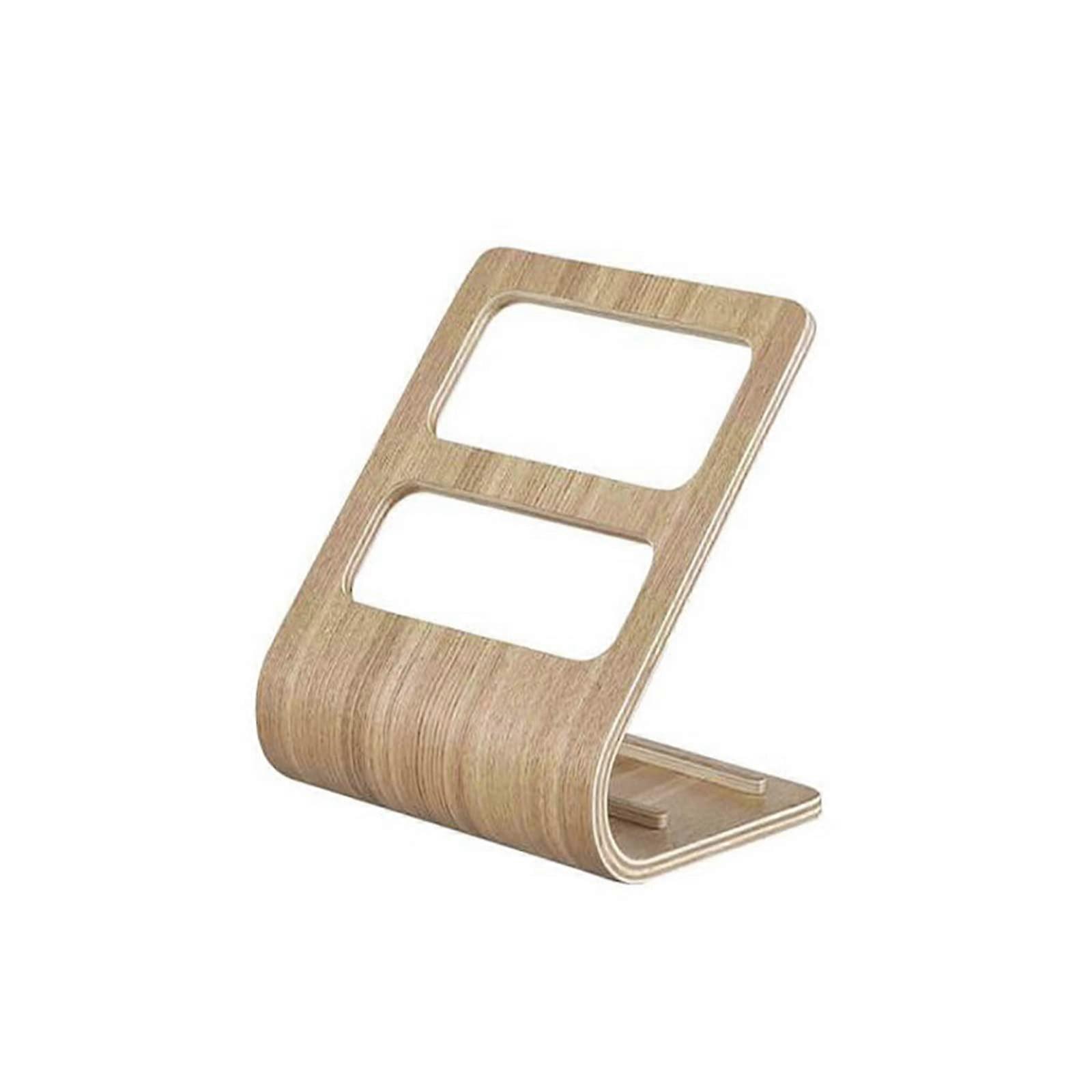 Rustic Wooden Remote Control Holder with 2Slot Media Organizer for TV Table Storage, Brown