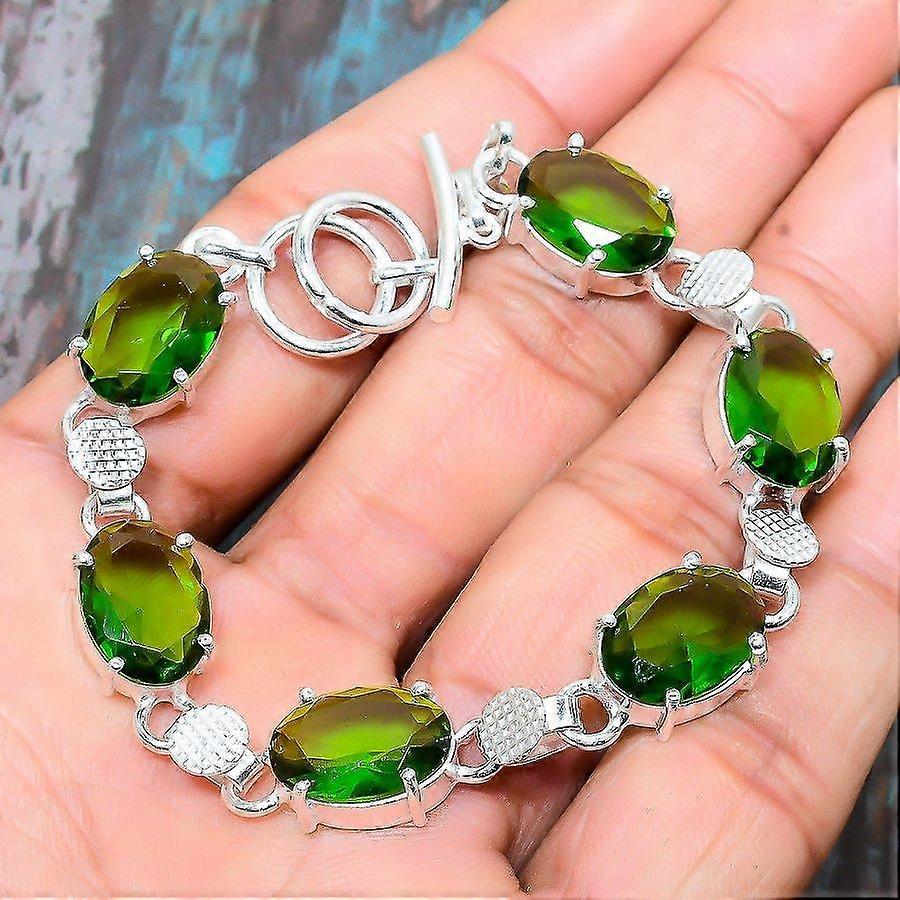 Peridot Gemstone 925 Sterling Silver Handmade Charming Bracelet