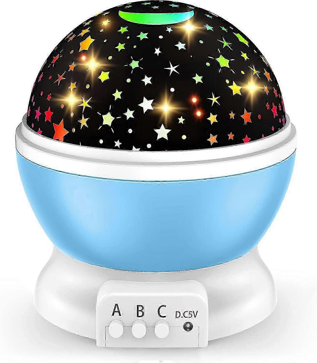 Toys for 2-8 Year Old Boys Gifts, Kids Night Light with 360 Degree Rotation and 8 Color Light Changing, Moon Star Projector Light for(Blue)