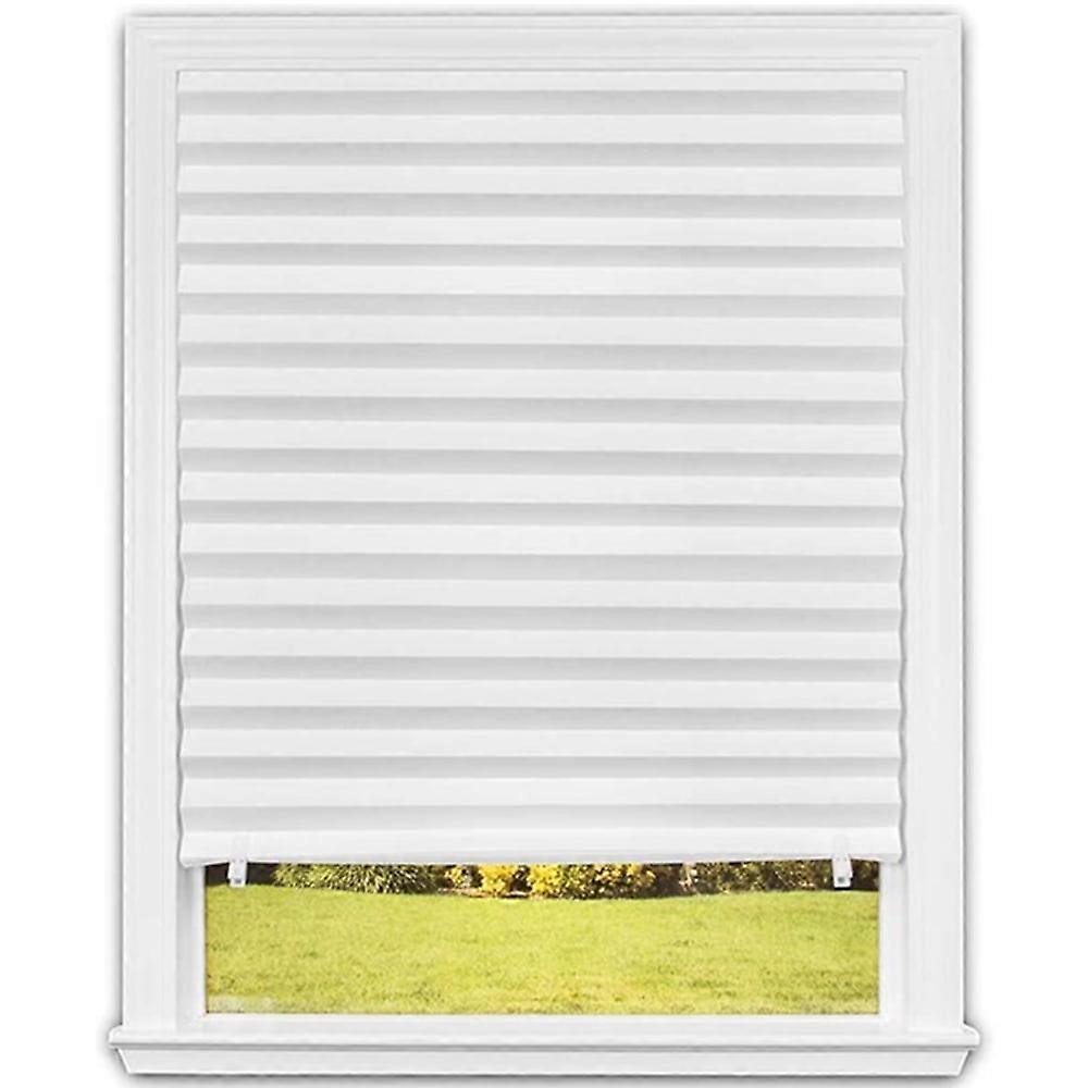 Alvage Cordless Light Filtering Polyester Pleated Window Shades, White 36 in x 72 in