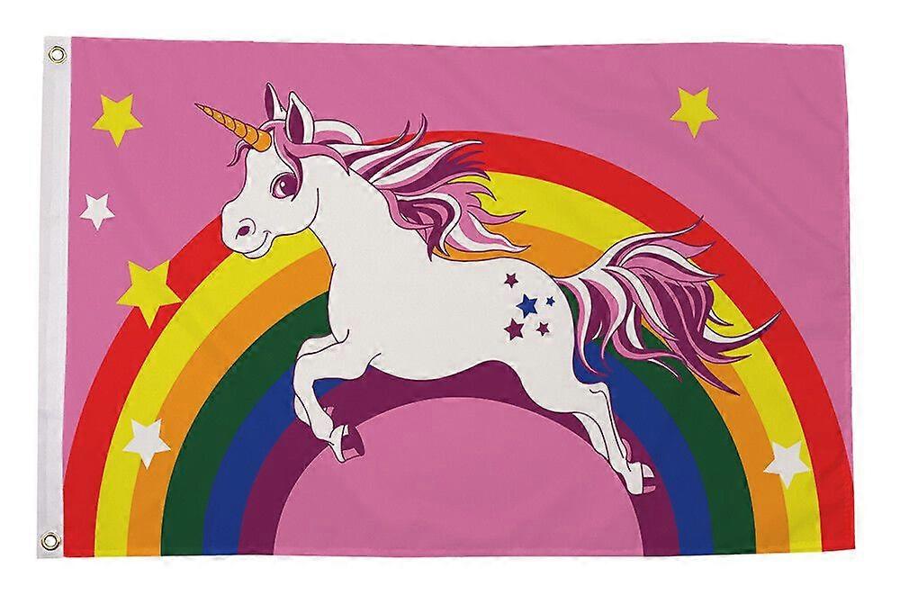 Kleine Flagge mit Einhorn-Regenbogen