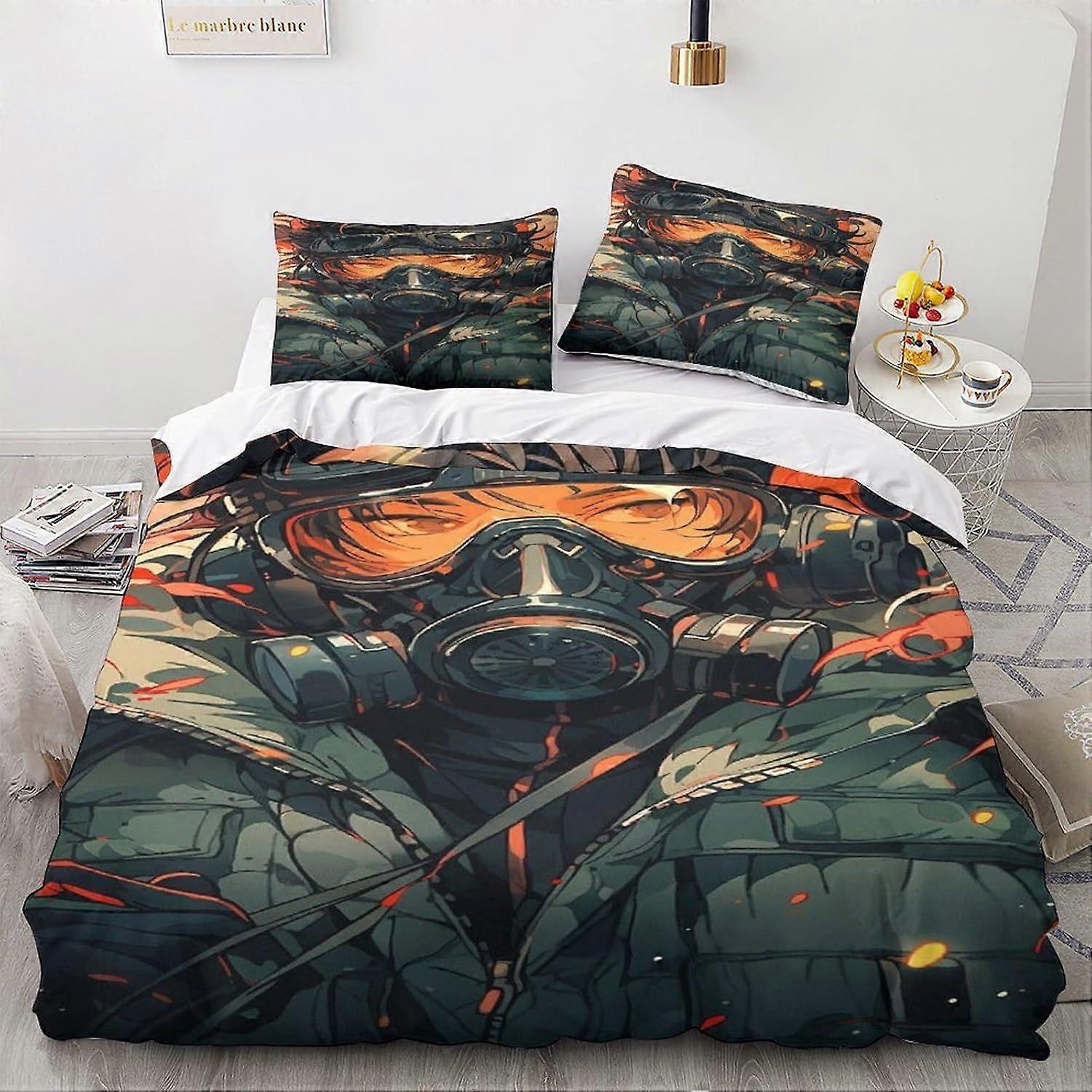 LikeEj Animes و Mangas Broding للبنات الأولاد أنيمي نمط لحاف غطاء غطاء السرير 3 قطع غطاء لحاف خيالي للسرير مزدوج