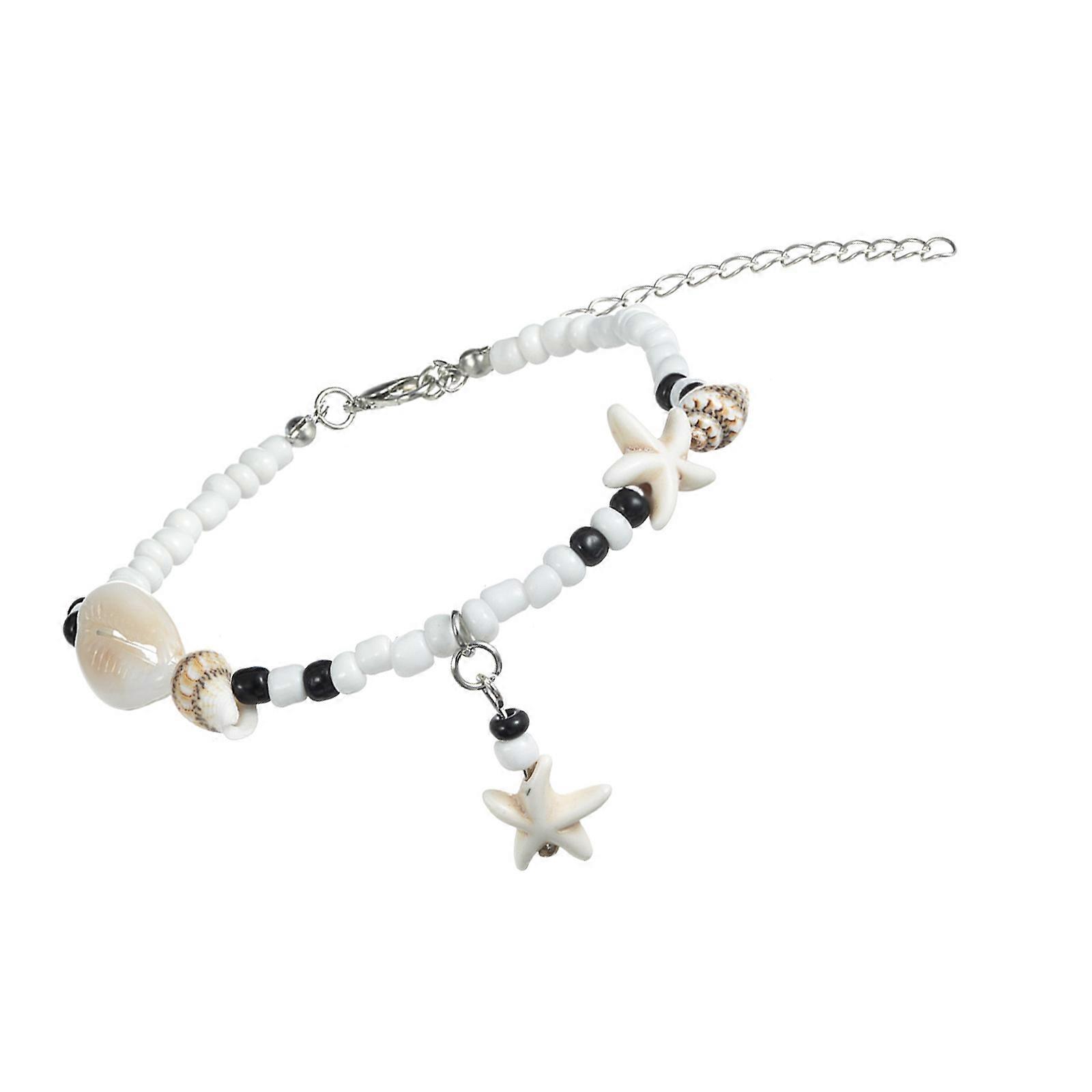 Bohemian Inspired Leg Chain With Handwoven Seashells And Resin Beads Adjustable Anklet For Beachwear Essential Multicolor