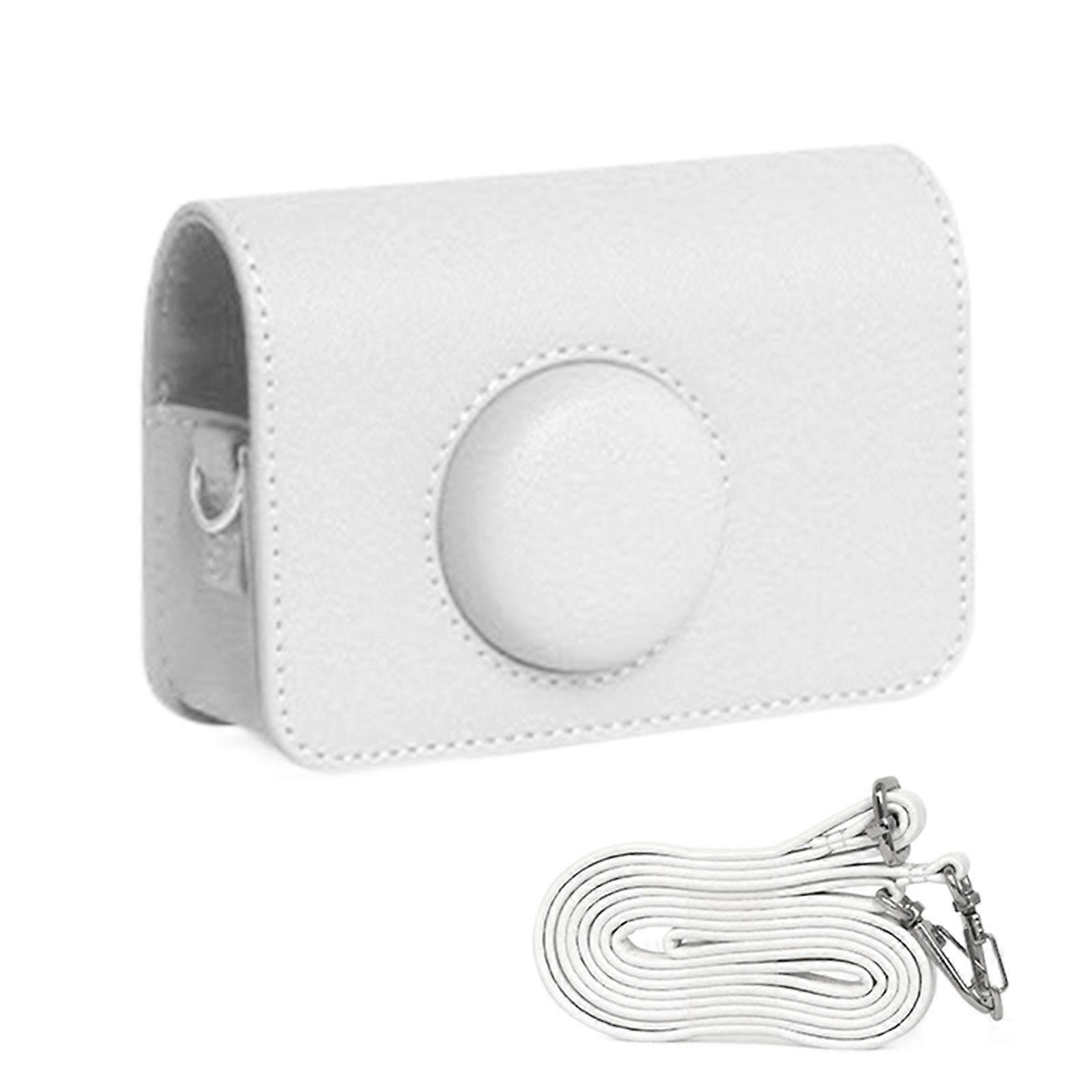 Retro Camera Bag Protective Cover for EKTAR H35 F9 501F PU Case Adjustable Shoulder Strap Solid Color Carry Case  White