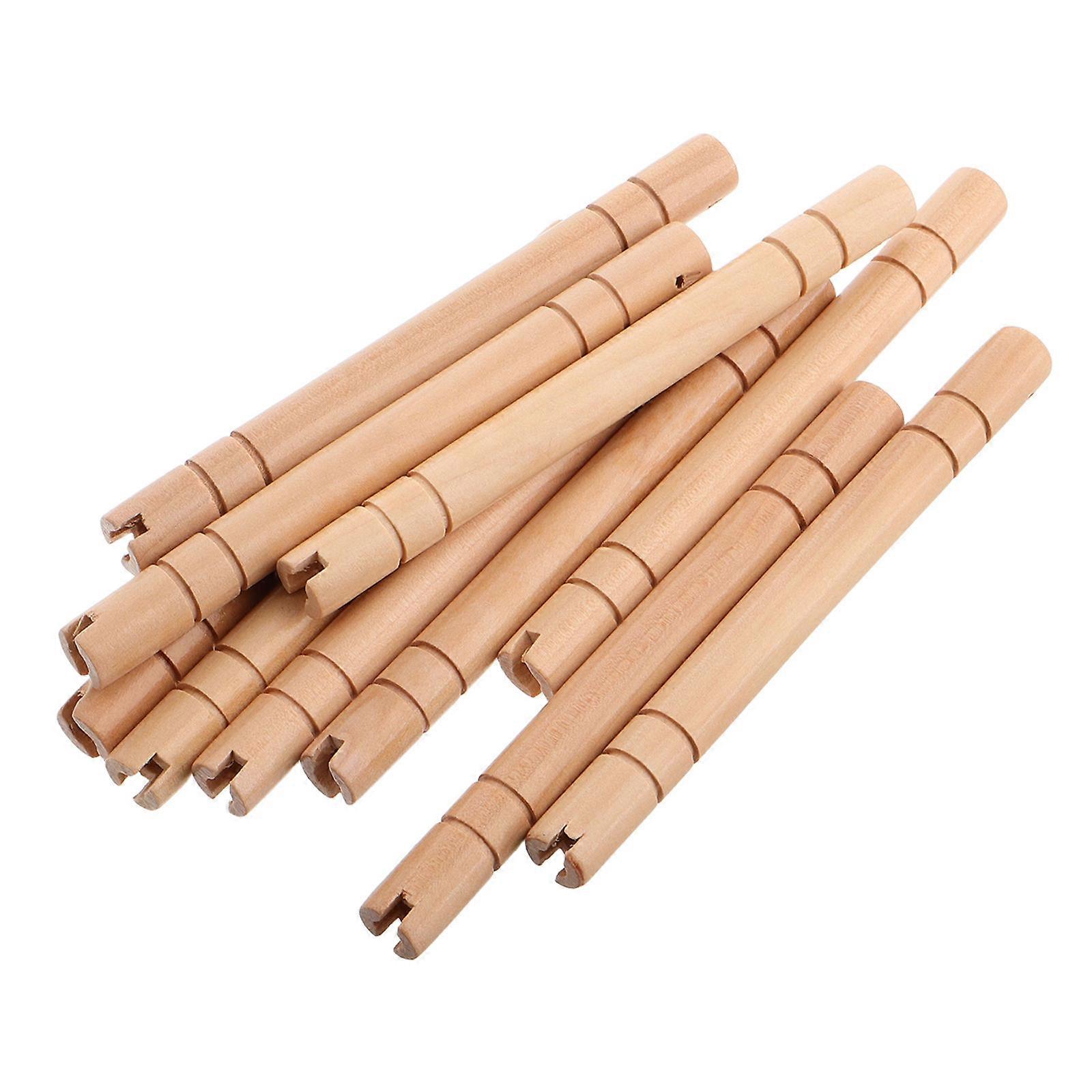Wooden Round Fan Handle 10Pcs For Comfortable Grip In Dance Performances Crafted Diy Projects