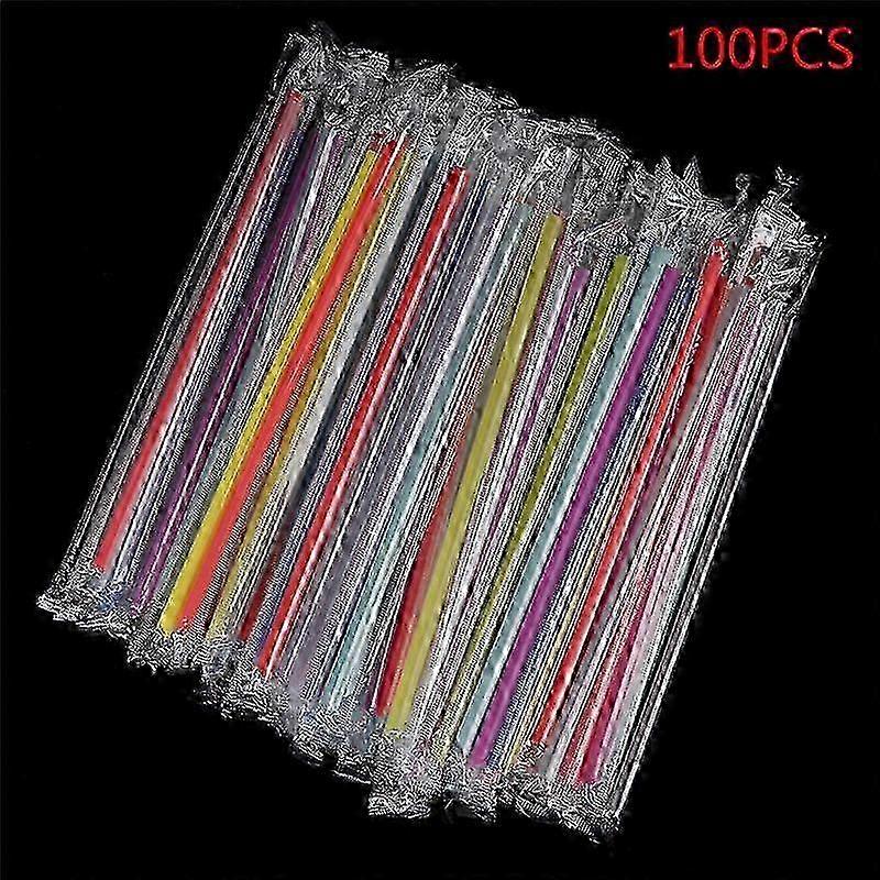 100Pc Clear Individually Wrapped Drinking Pp Straws Drinks Straws Party Supplies