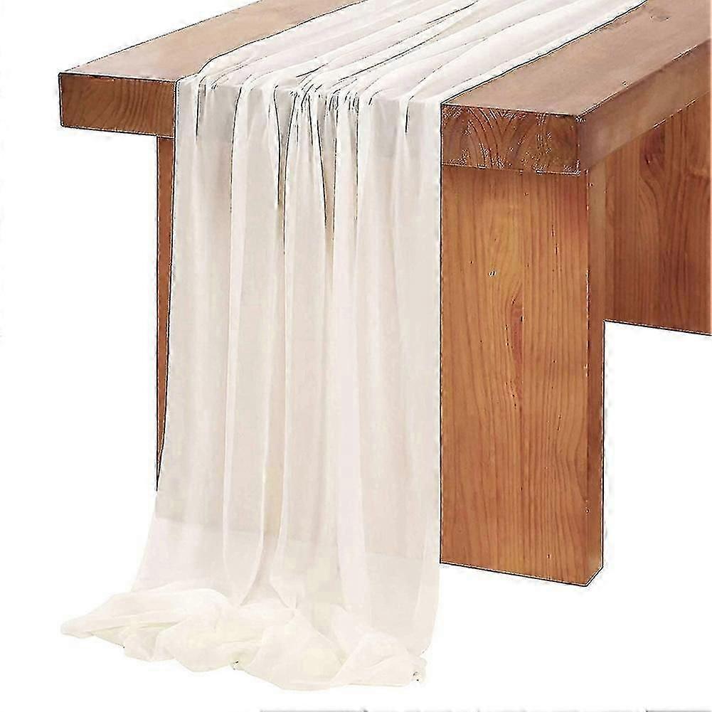 Chiffon Table Runner 27x118 polegadas casamento romântico Sheer Bridal Party Decorações de mesa chuveiro dez (haoyi