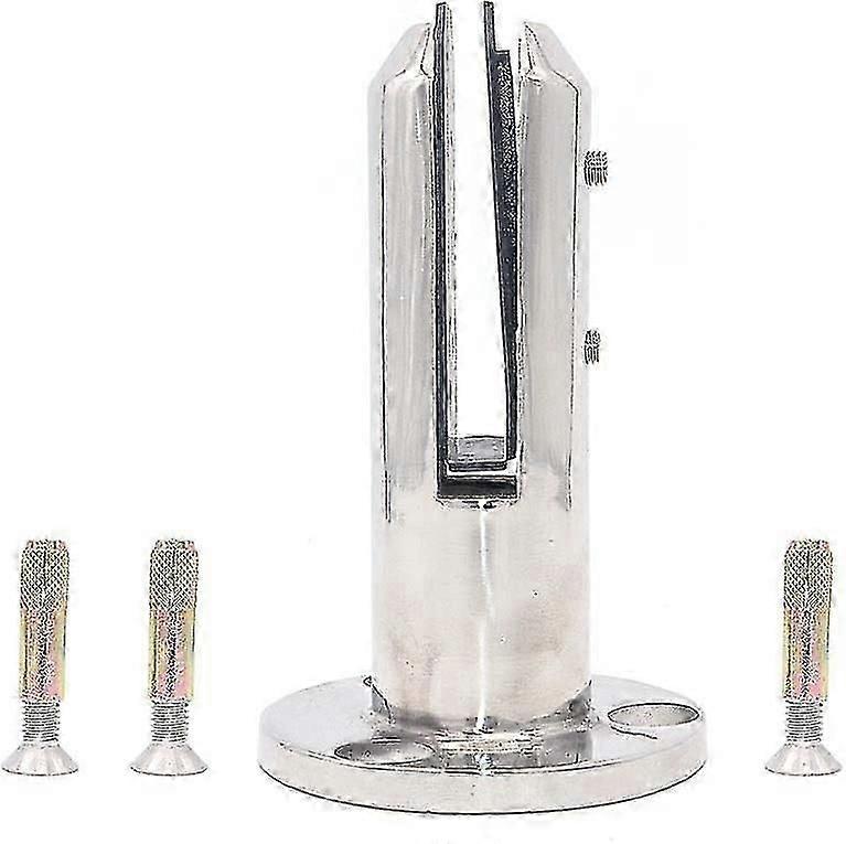 304 أعمدة من الفولاذ المقاوم للصدأ للوحة زجاجية مقاس 8-12 مم لسياج شرفة حديقة حمام السباحة مع مشبك درابزين دائري