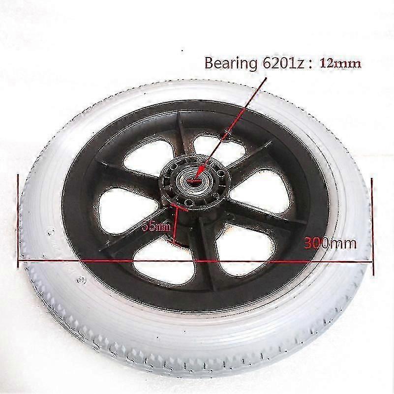 12 ίντσες τροχός αναπηρικών αμαξιδίων 12 1 / 2x2 1 / 4 Pu ελαστικών φούσκωμα ελεύθερο τροχό εγχειρίδιο αναπηρικό καροτσάκι πίσω τροχό