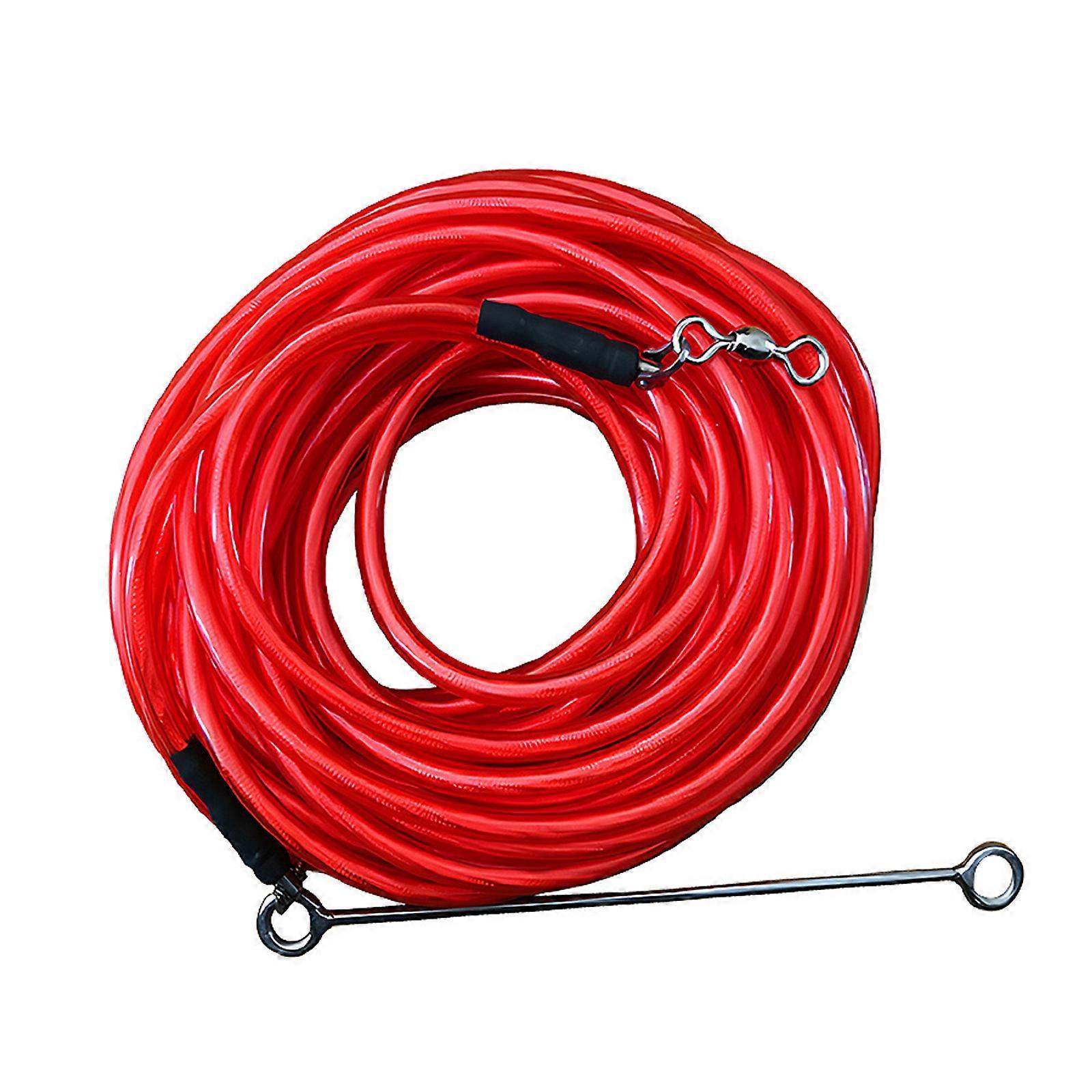 Corde flottante en PVC haute flottabilité, flexible, pour la pêche en mer, les activités nautiques et l'amarrage des bateaux. Modèle léger, rouge, 15 m.