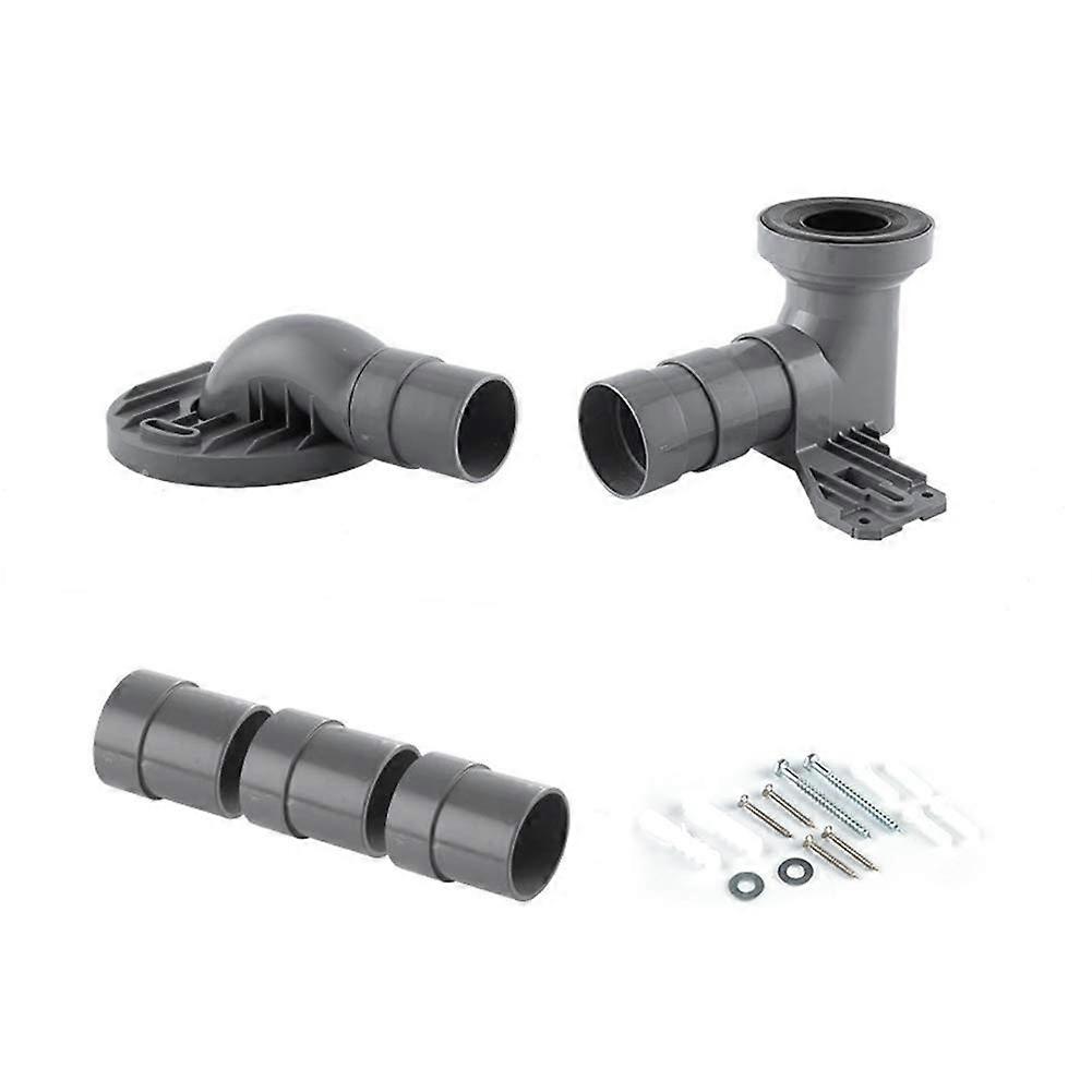 Toilet Connector Adapter 110mm Adjustable 3Section Drain Pipe Universal Flange for Split and OnePiece Toilets PP Rubber