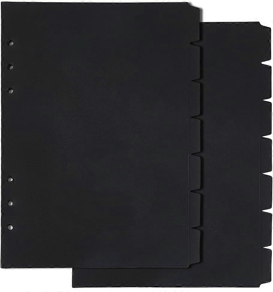 2 Sets 14 Sheets A5 Index Binder Dividers Black Plastic Binder Dividers 6 Ring Binder Dividers Binder Dividers Pages with 7-Tabs 6 Holes Ring Index Pa
