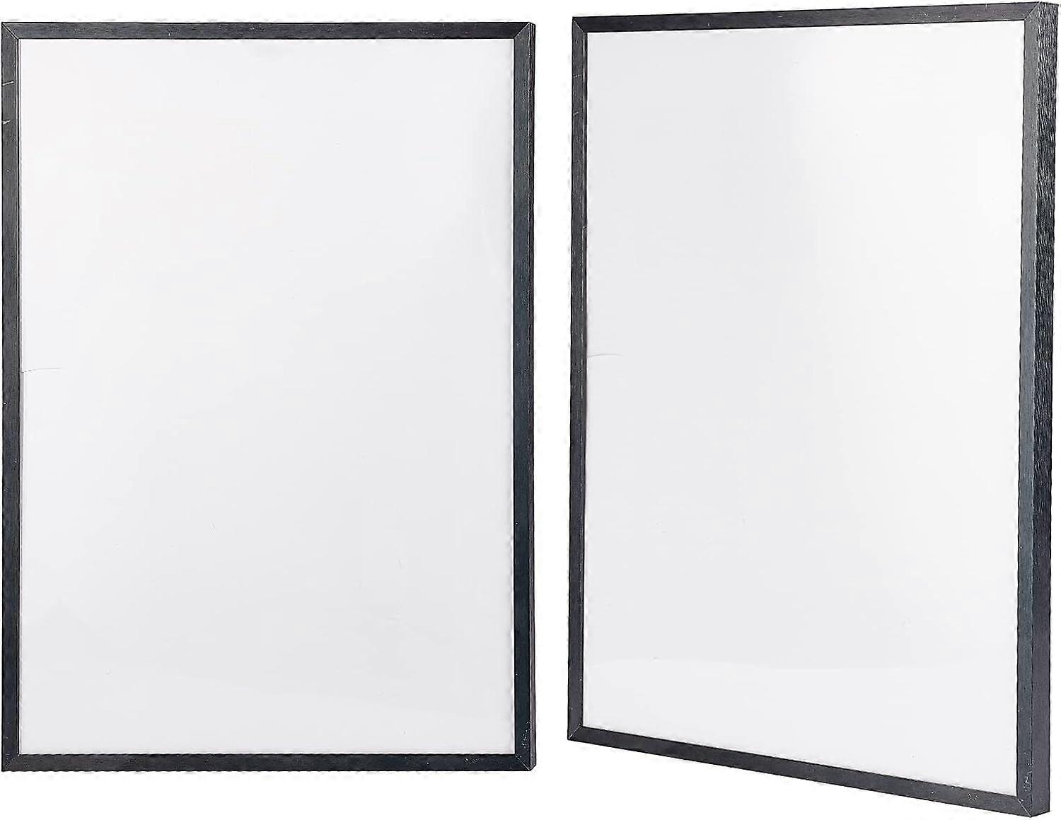 2PCS 16x12inch Black Picture Frame Alloy Wall Hanging Photo Frames Rectangle Photo Ornament for Wall Hanging and Tabletop Display Picture