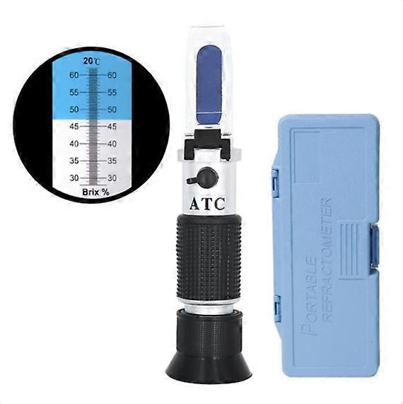 HandHeld Sugar Refractometer 28-62% ATC Brix Tester Sugar Meter High Concentration Densimeter for Fruit Sauce Juice Jam Drinks