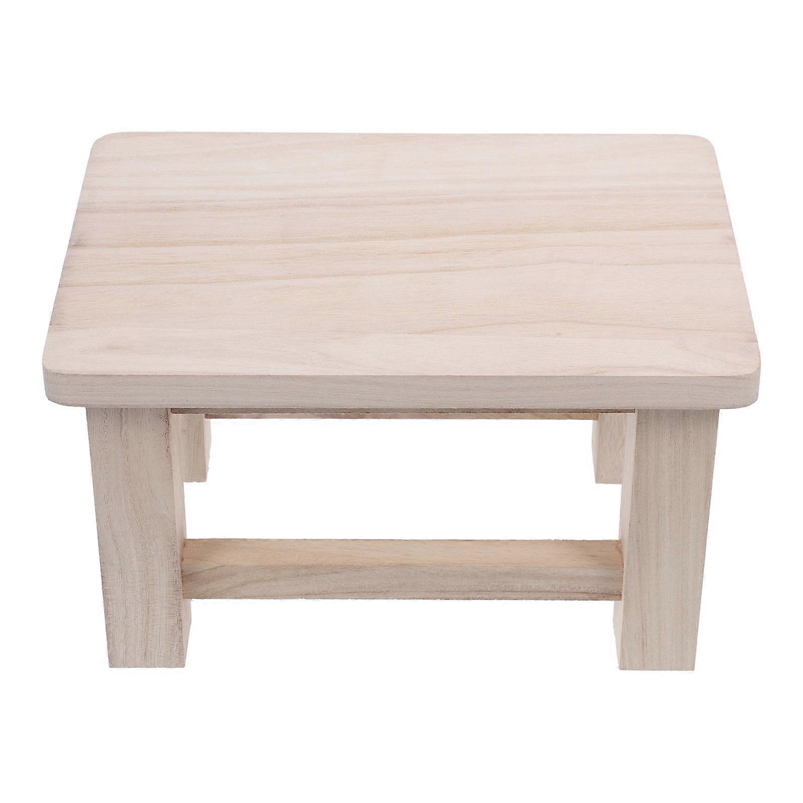 Small Wood Stool Solid Wooden Change Shoe Stool for Home Use