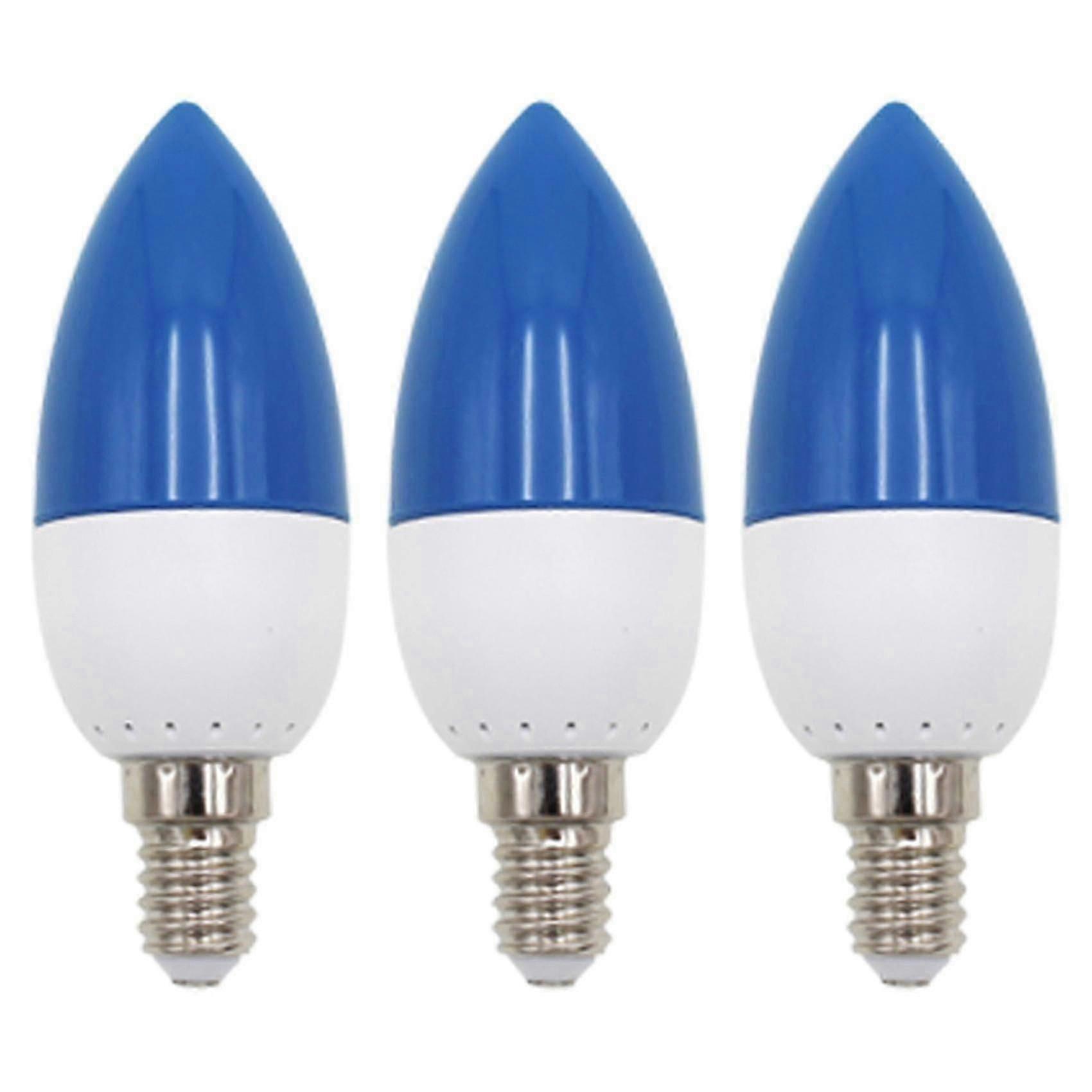 3x E14 Led Colored Candle Tip Bulbs, Colored Candle Lights, Blue