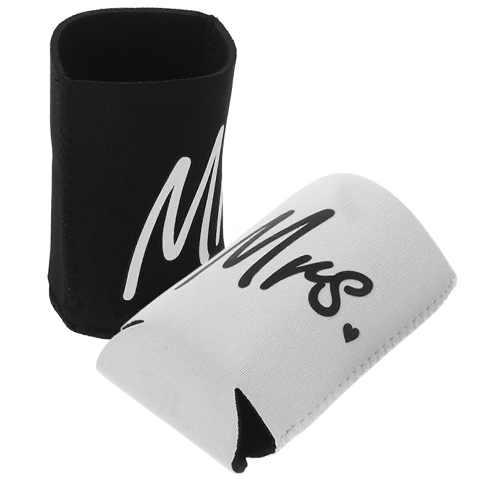 Assorted Color Can Cooler Set Mrs Mr Can Cooler for Storage Use 2Pcs