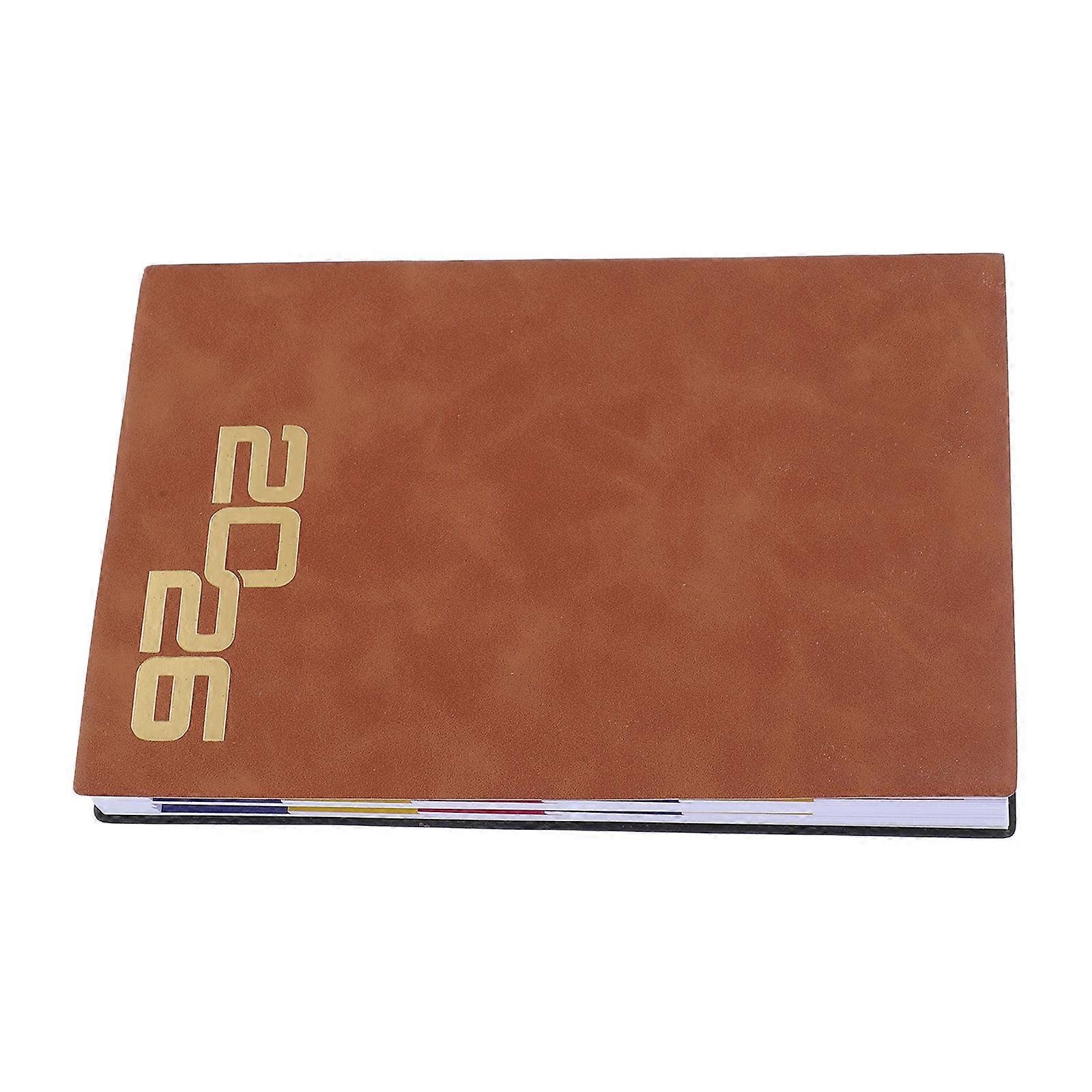 2026 Daily Planner Schedule Book for Writing Use with Brown Faux