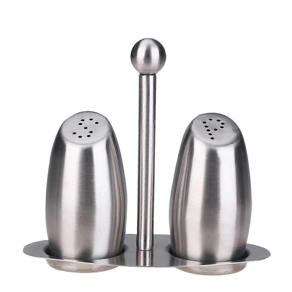 Stainless Steel Salt and Pepper Shaker Set with Precision Seasoning Control and Easy Refill