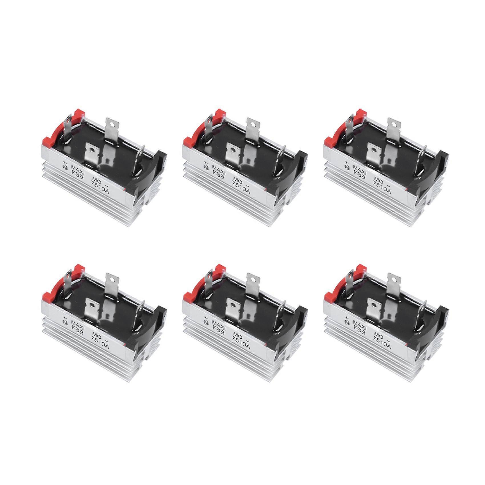 6X Aluminum Heatsink Base Single Phase Bridge Rectifier Diode 75A 1000V