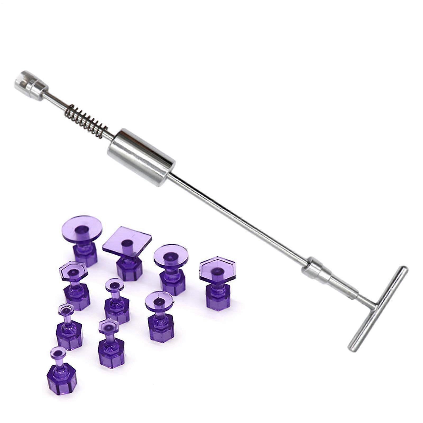 Car Dent Puller Kit with Carbon Steel Slide Hammer, 10 Tabs, PaintSafe Strong Suction Tool for DIY Auto
