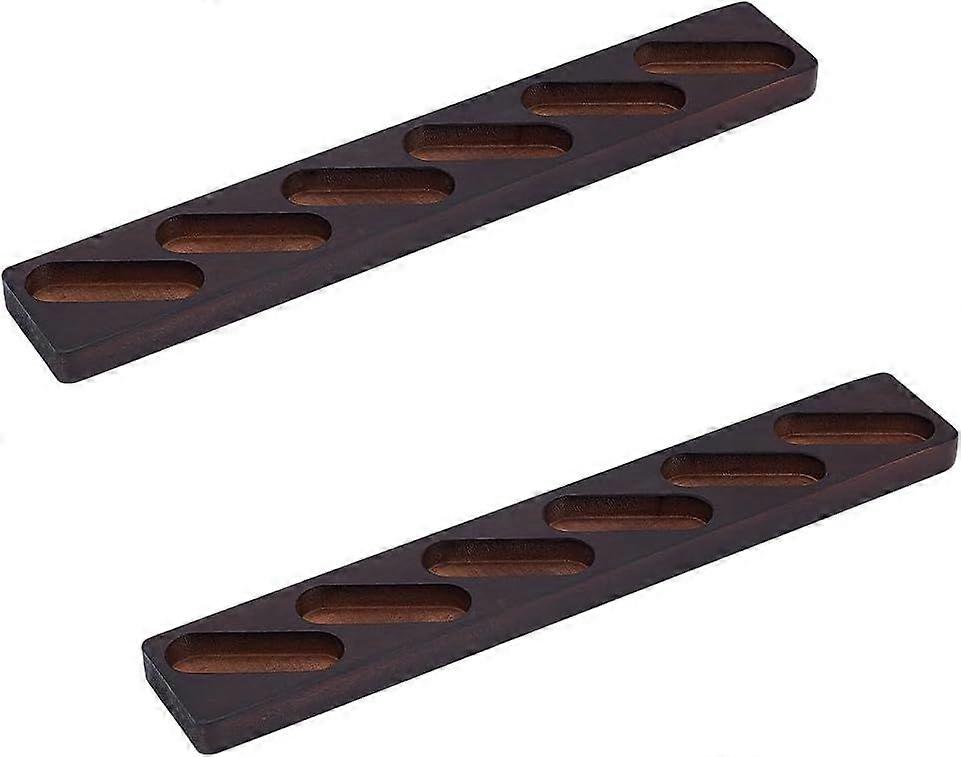 Wood Multiple Business Card Holder 6 Slot Modern Card Stand for Office Desk Desktop Card Display Stand Holders Rectangle Professional Card Organizer f