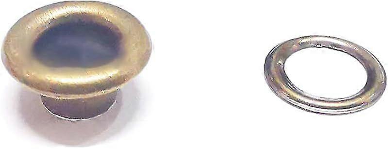 100Pcs Brass Grommet Eyelet Findings with 100Pcs Iron Gaskets for Bag Making Flat Round Bronze 10x5mm Inner Diameter 5mm