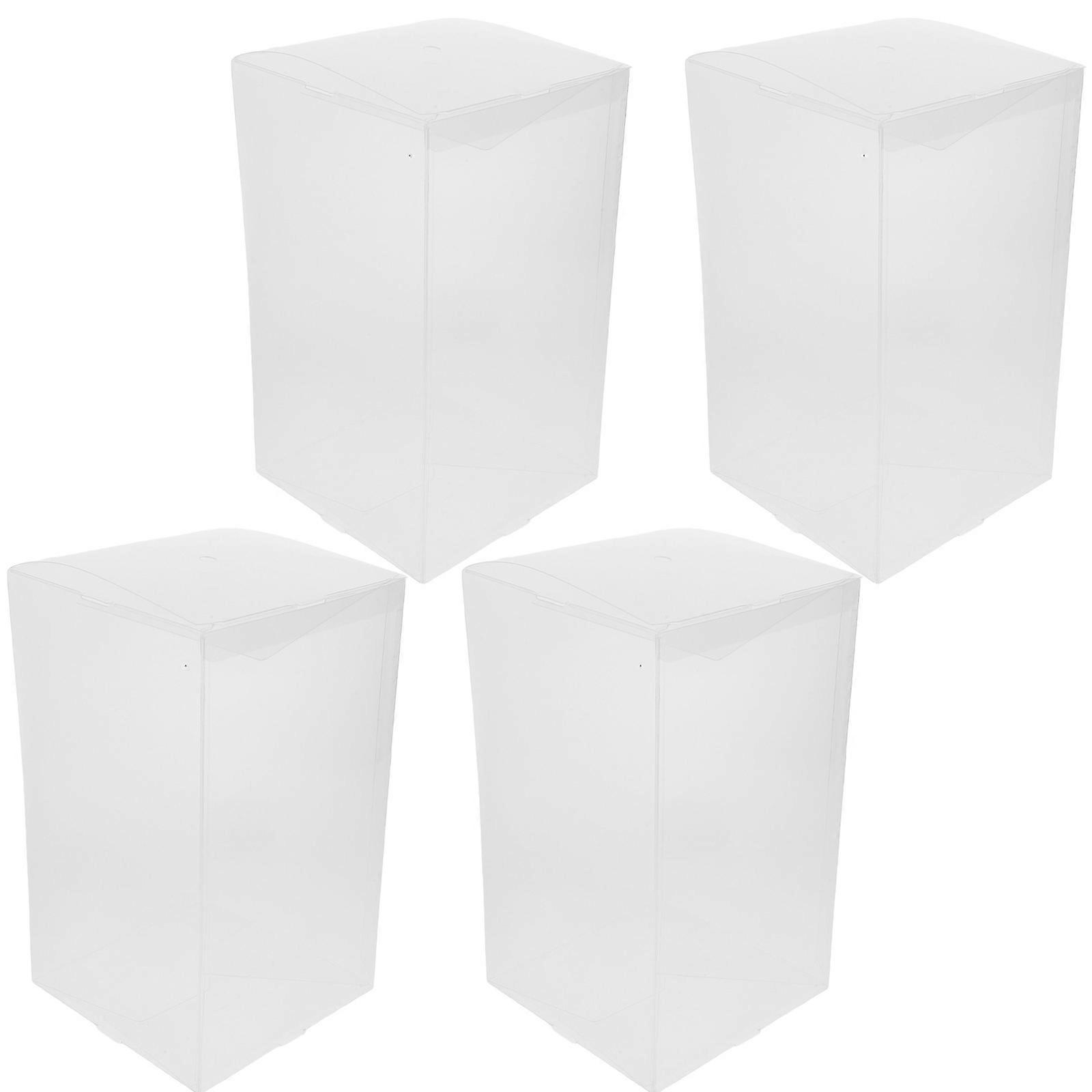 Transparent Display Case for Dolls with 4Pcs Storage Boxes for Collectibles