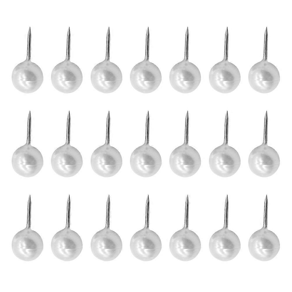 100Pcs White Round Push Pins for Note Hanging and Photo Display