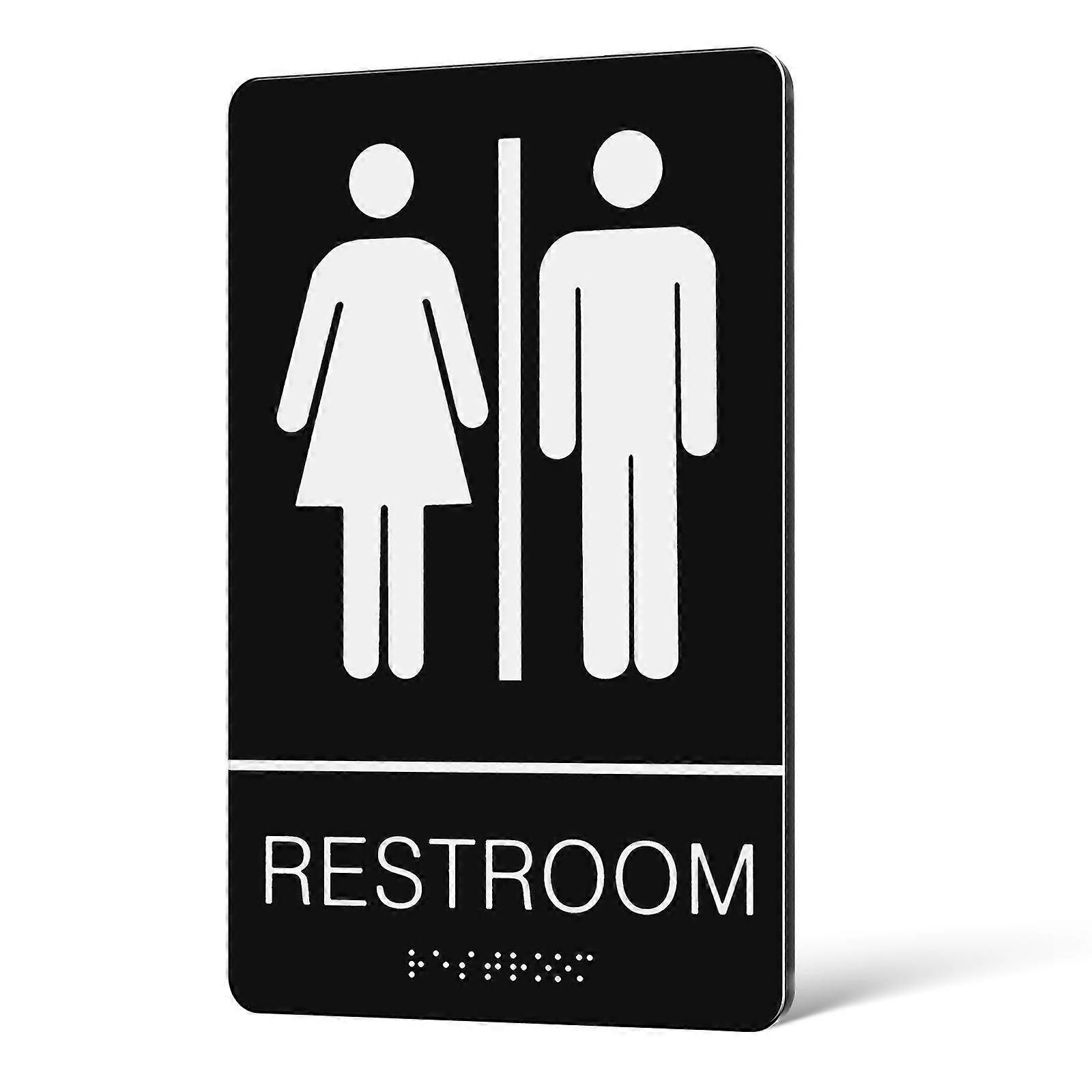 Braille Sign Restroom Sign for Restroom Use with Self Adhesive