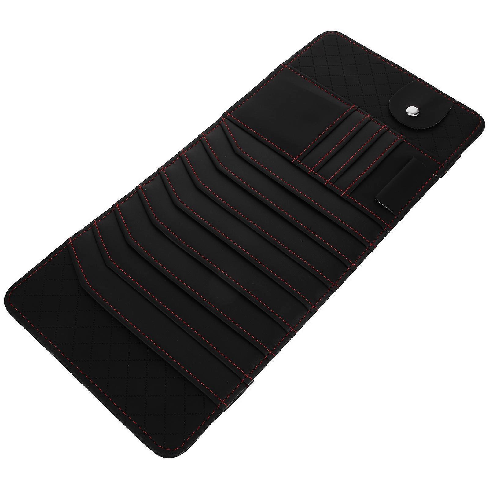 4Pcs Black Car Cd Holder Fabric Organizer for Storage Use