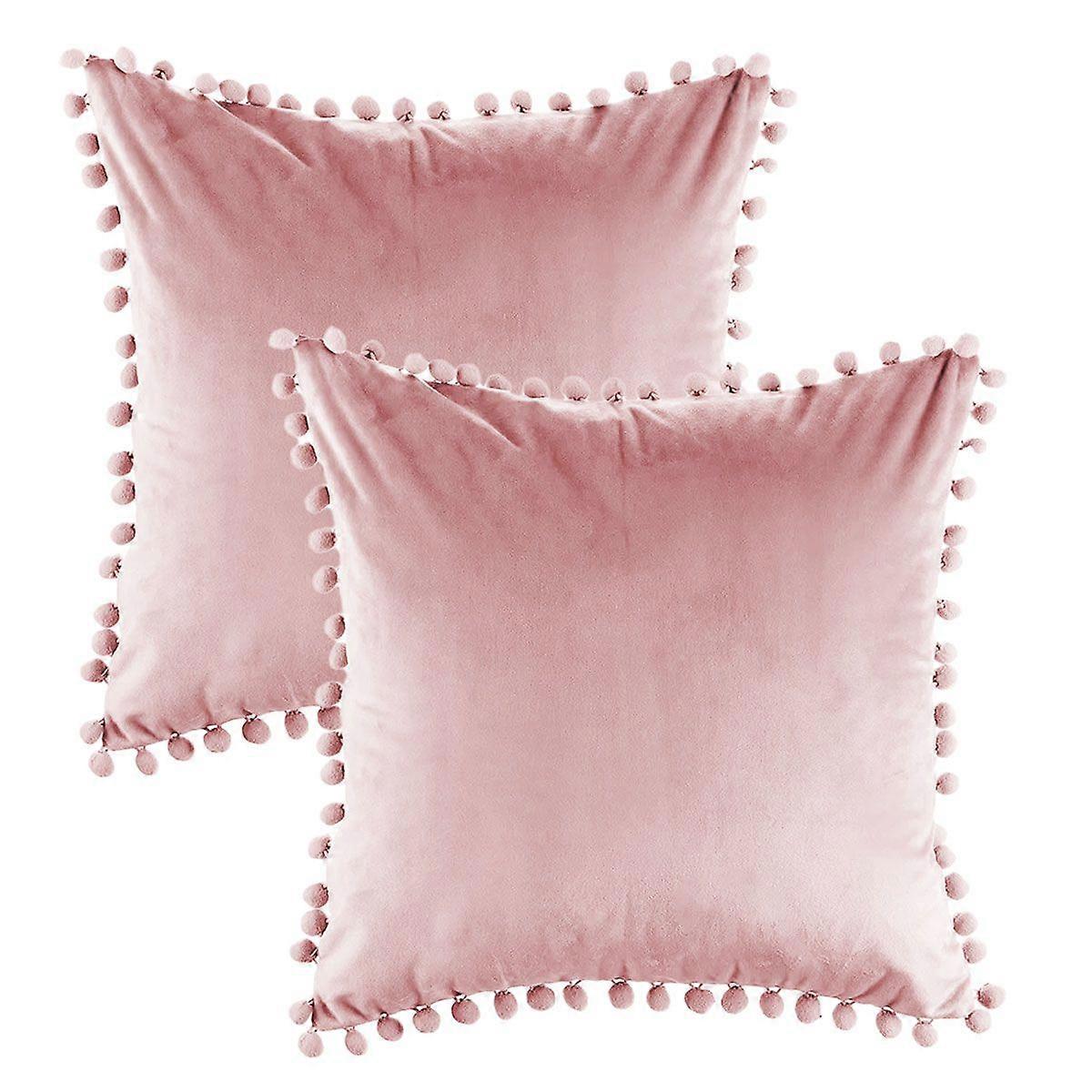 2 piece Soft Granular Velvet Solid Pillowcase Suitable for Sofa Bedroom Car, 18x18"