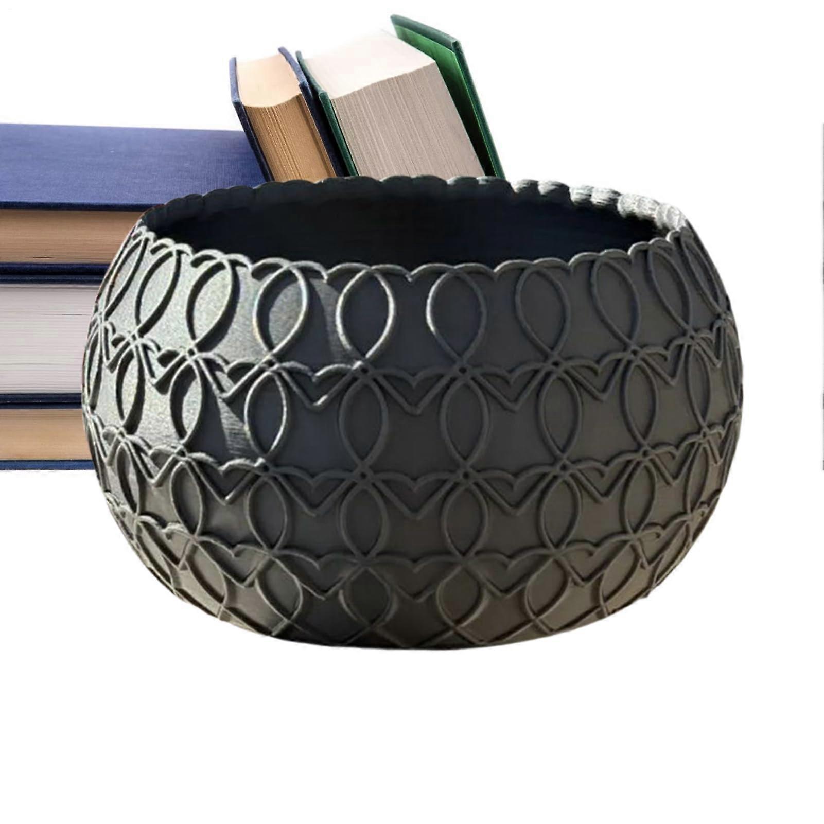 Candy Bowl with Elegant 3D Heart Design for Valentine's Day, Romantic Table Centerpiece Black