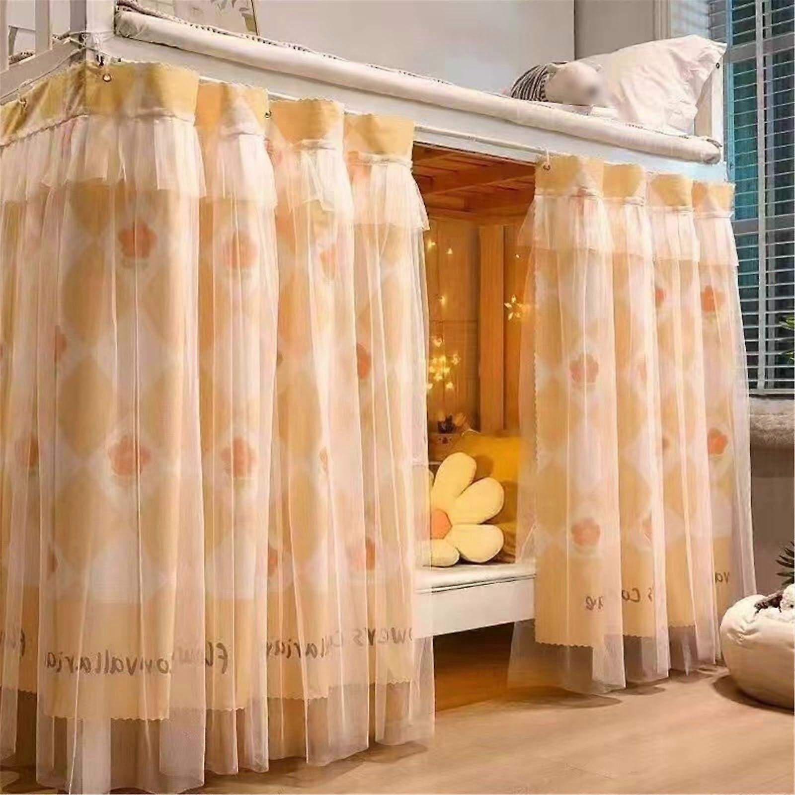 Bunk Bed Blackout Privacy Curtains Set for Loft Beds, Light Blocking and Breathable Fabric