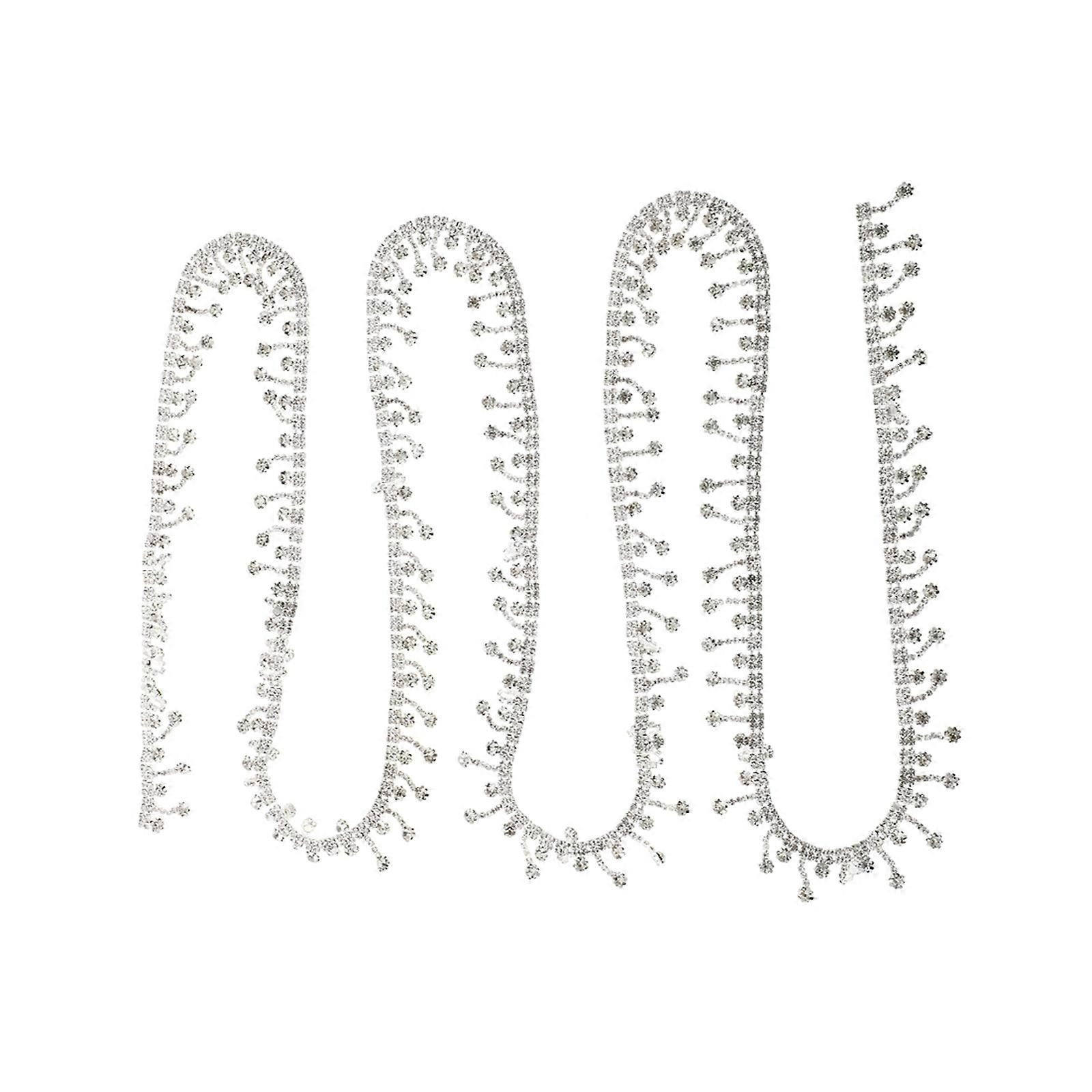 Rhinestone Decorative Chain Clothing Accessory for Decor Silver