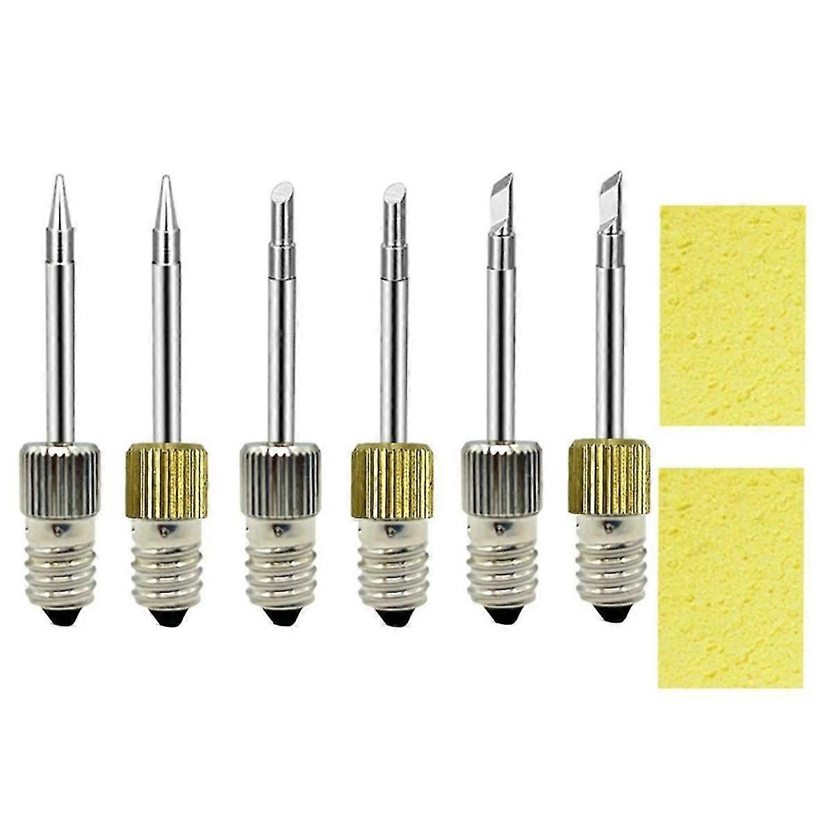 6stk messing loddespidser USB loddejern hoved svejsning loddetips til E10 interface loddestationer