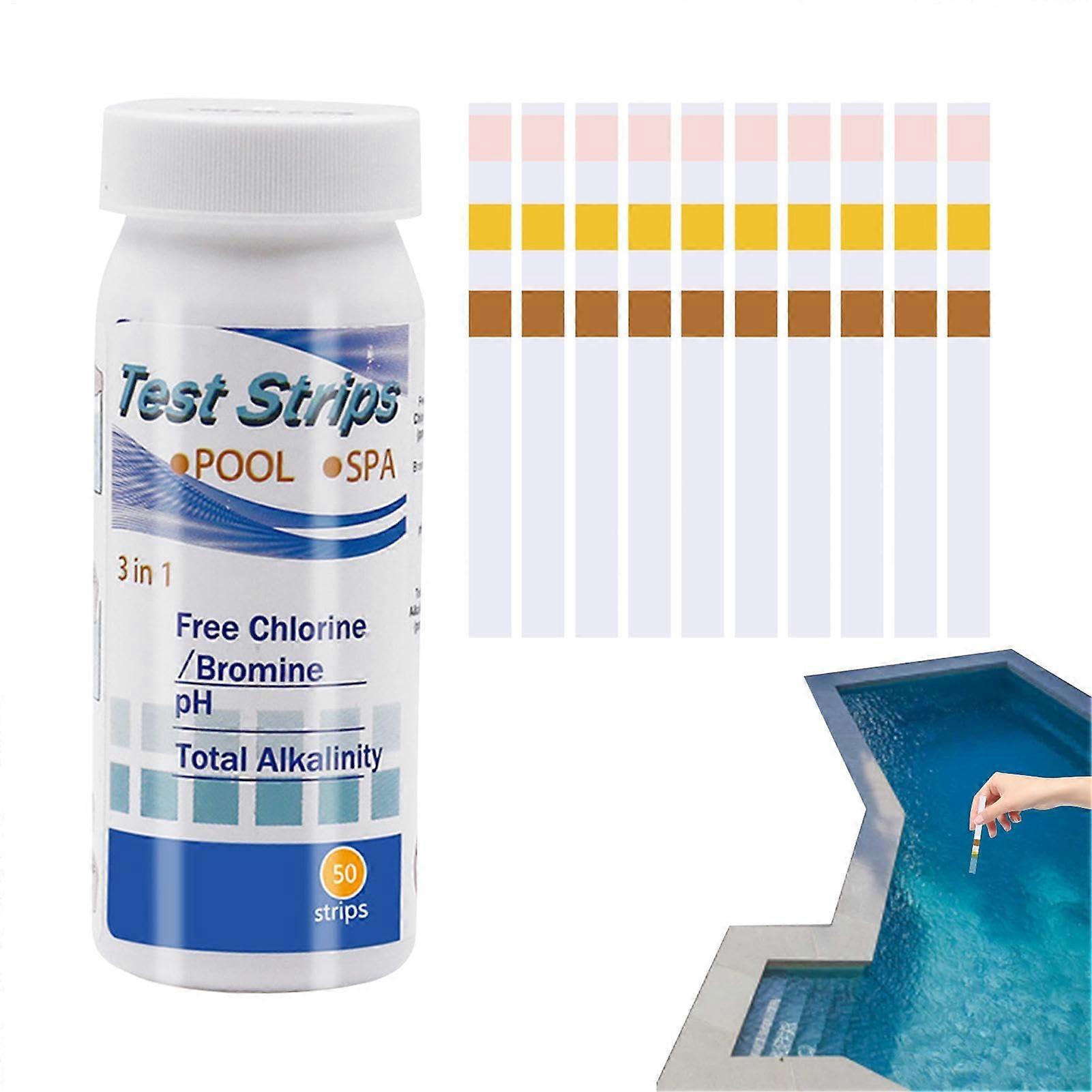 Pool and Spa Test Strips for Accurate Water Quality Testing, Quick 60Second Results, 3.74in