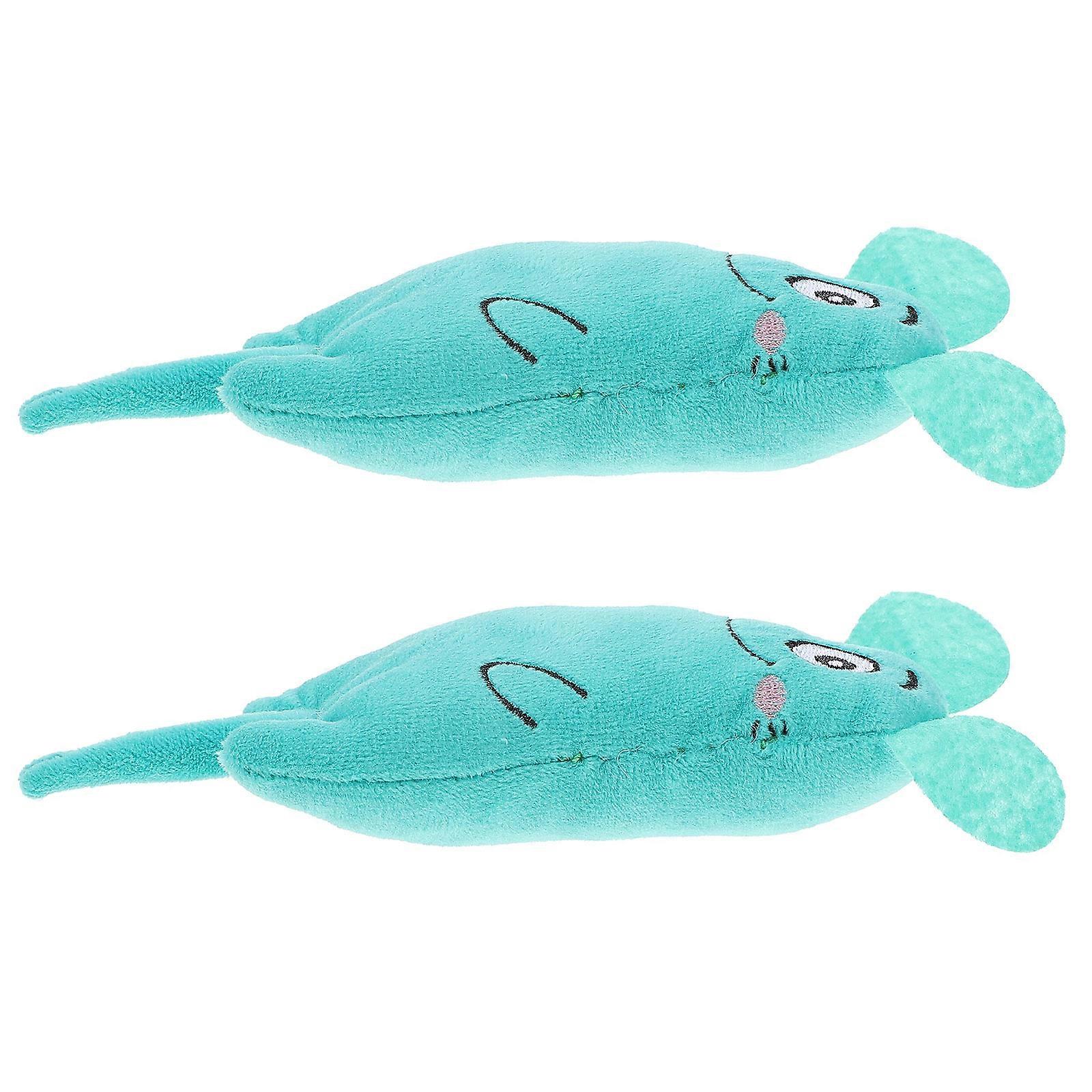 Teeth Grinding Pet Toy 2Pcs Cartoon Shape Green Chew-Resistant Interactive Play